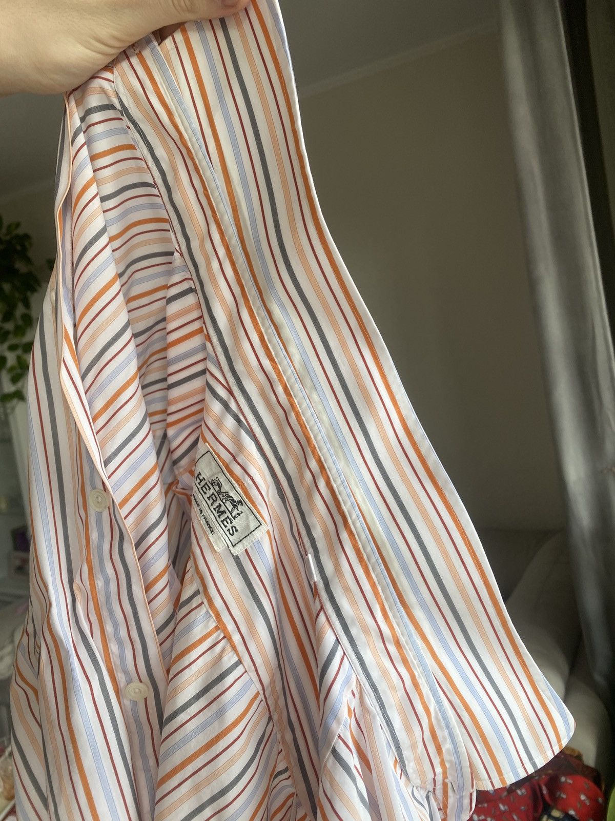 Hermes Hermes luxury multicolor stripped shirt button up Size US XL / EU 56 / 4 - 9 Thumbnail