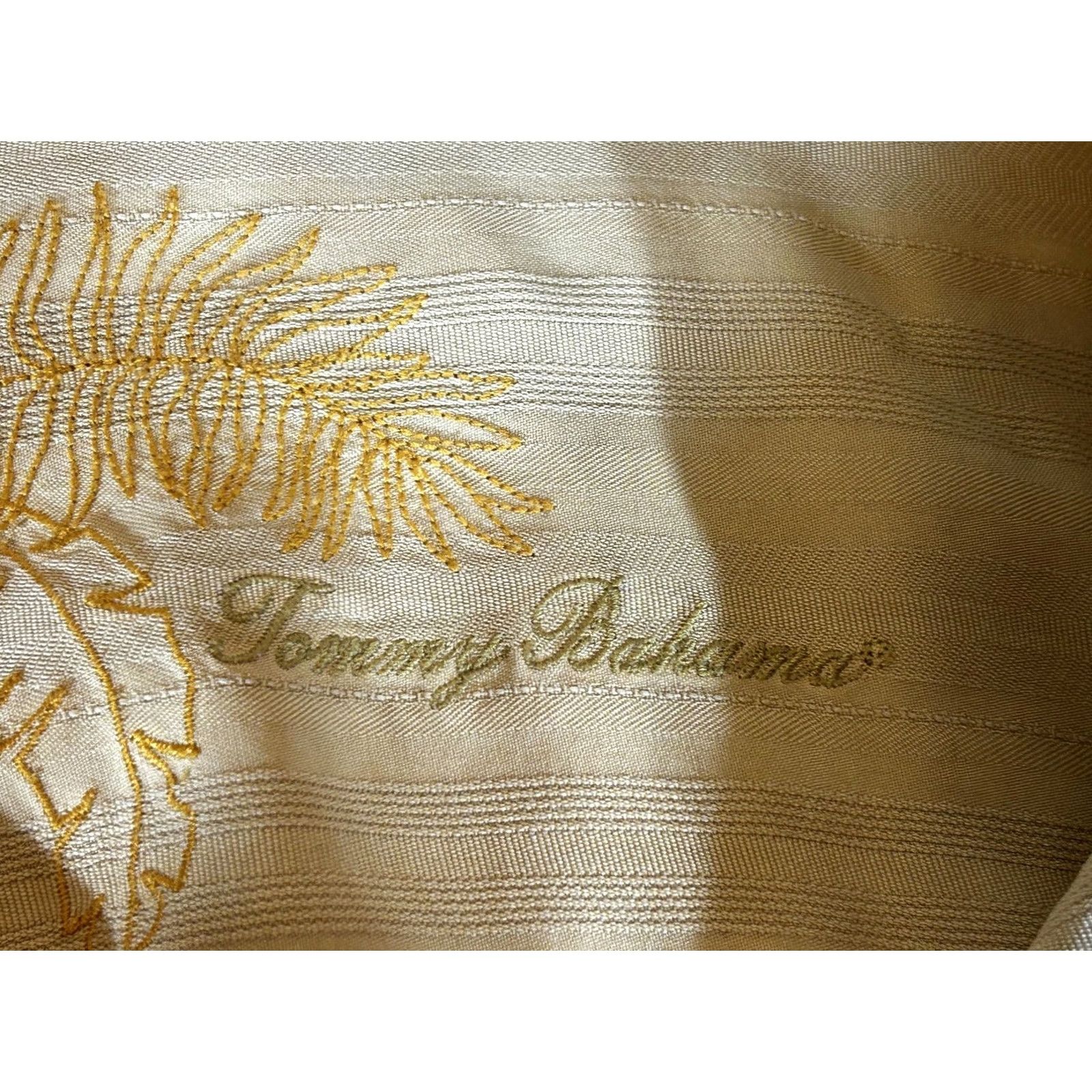Tommy Bahama Tommy Bahama Shirt Mens 2XL Beige Silk Palm Leaf Short Sleeve Button Camp XXL Mens Size US XXL / EU 58 / 5 - 7 Thumbnail