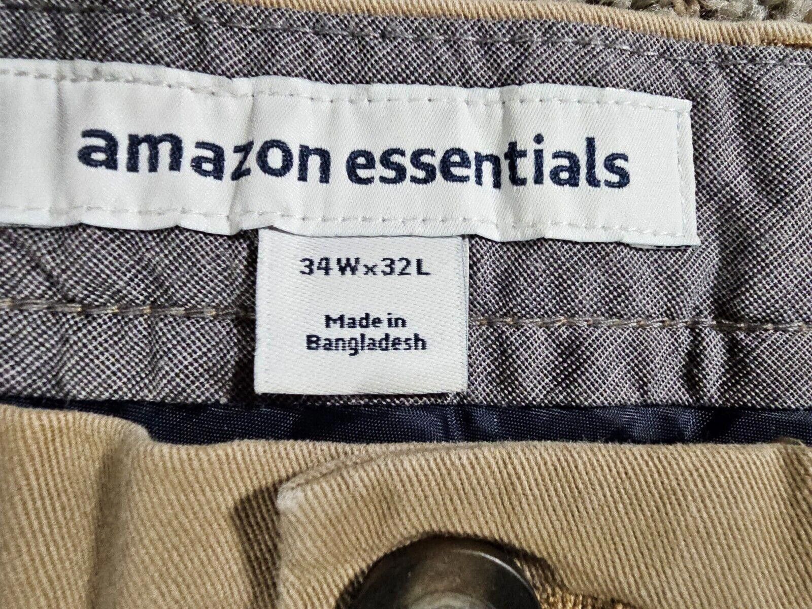 Other Amazon Essentials Mens Classic Fit Stretch Khaki Beige 34x32 Size US 34 / EU 50 - 4 Thumbnail