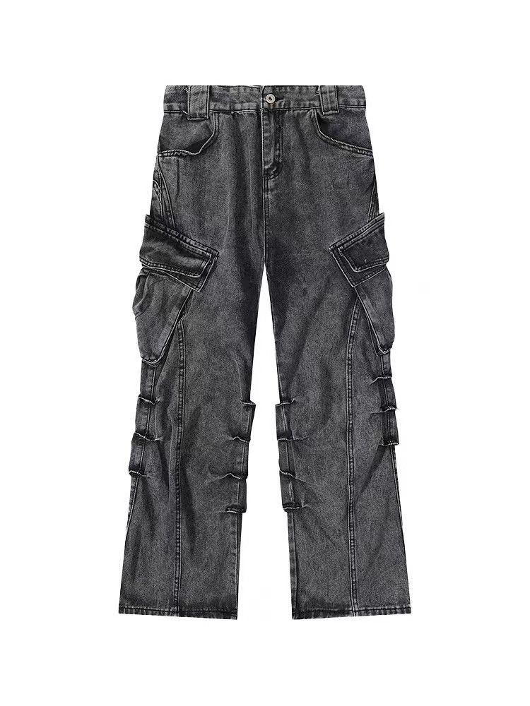 Japanese Brand × Jean Retro washed distressed stacked cargo jeans Size US 34 / EU 50 - 1 Thumbnail