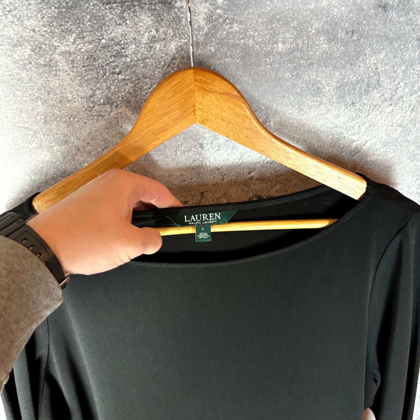 Ralph Lauren Ralph Lauren Blouse Tunic Long Sleeve Black Polyester Elastane Size L Womens Size L / US 10 / IT 46 - 2 Thumbnail