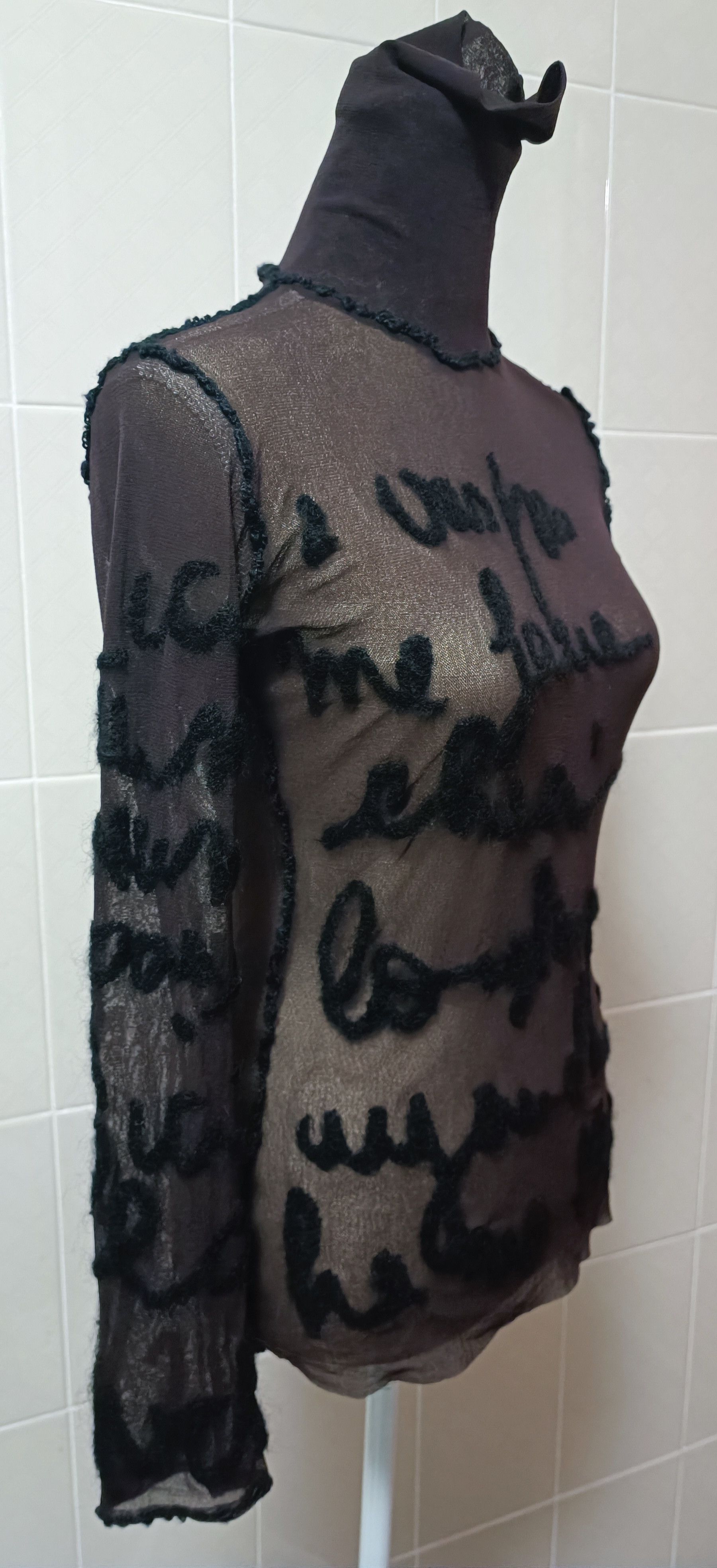 Jean Paul Gaultier Fall2001 - Iconic wool word top Size L / US 10 / IT 46 - 1 Thumbnail