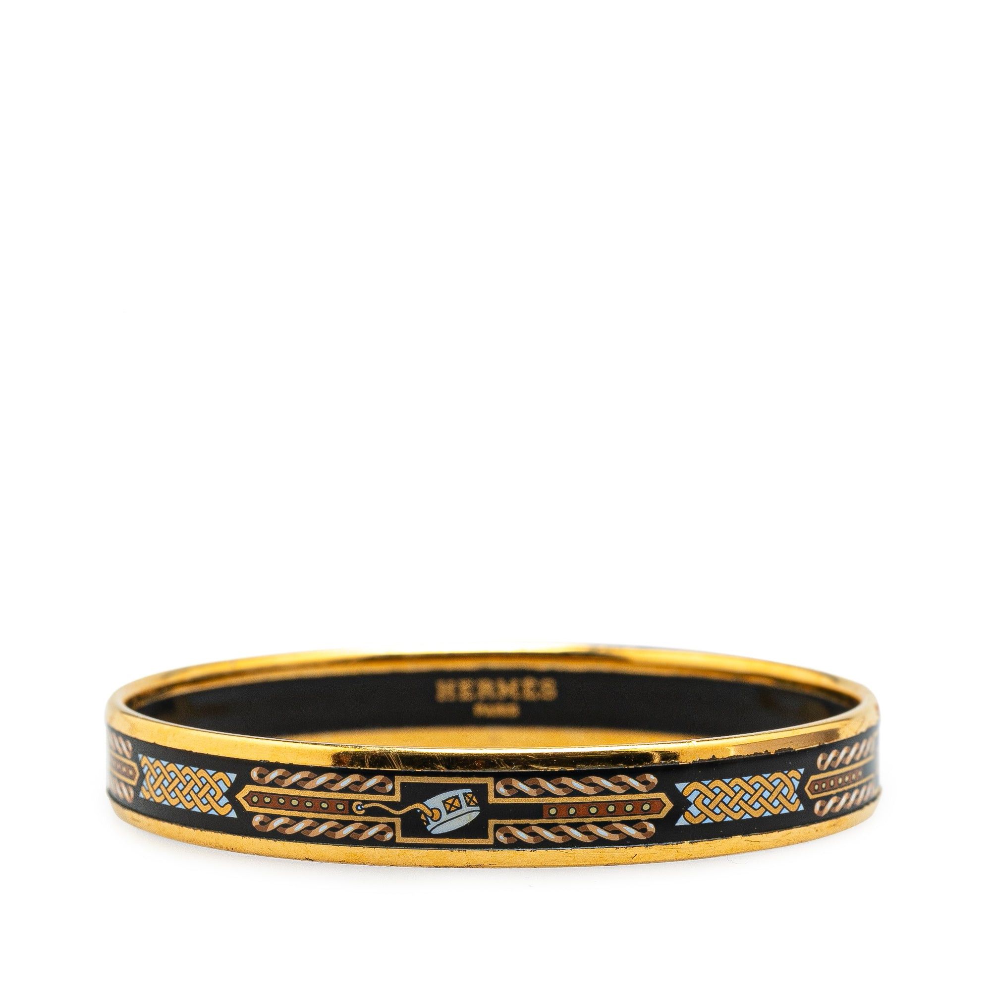 Hermes Hermès Narrow Cloisonne Enamel Bangle 70 Black Size ONE SIZE - 1 Thumbnail