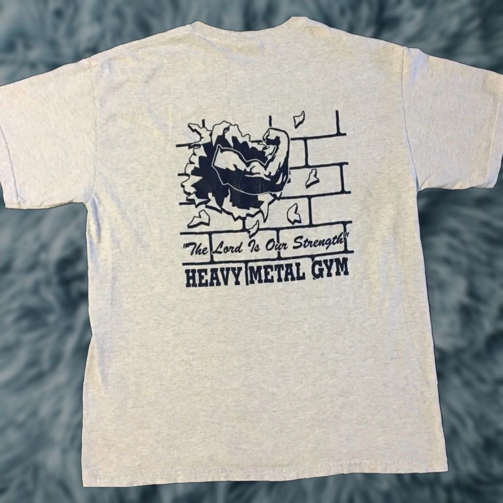 Vintage Vtg Heavy Metal Gym Lord Is Strength Faded Shirt M Jesus Christ Men T-Shirt Gray 90s Grunge Funny Religion Christianity Church Bible Size US M / EU 48-50 / 2 - 1 Thumbnail