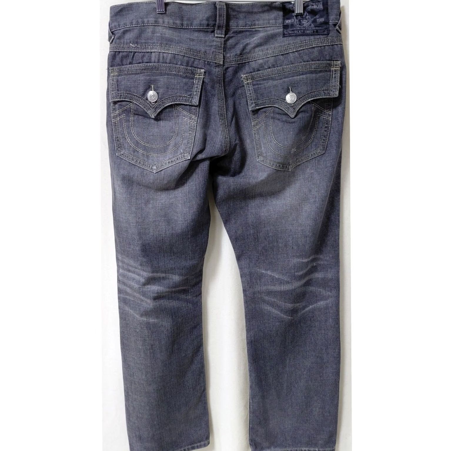 True Religion TRUE RELIGION Ricky Jeans Blue Solid Denim Classic Jeans Men 38 Inseam 33 Regular Size US Made Size US 38 / EU 54 - 2 Thumbnail