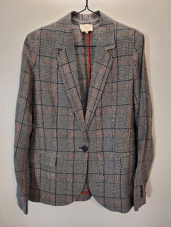 Other Pablo 100% Linen Blazer Jacket Glen Check Orange - Size 38 Size M / US 6-8 / IT 42-44 - 1 Thumbnail