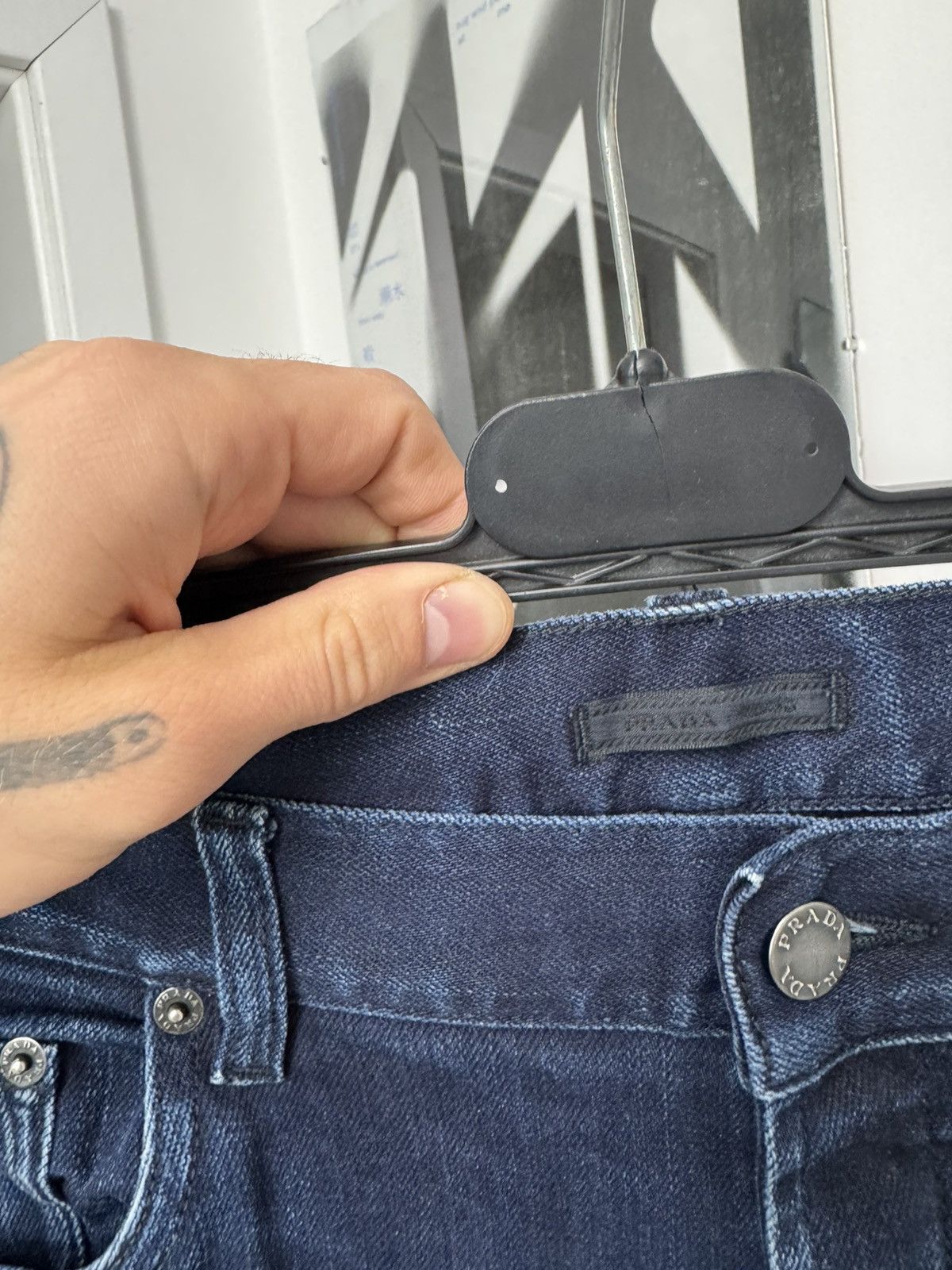 Prada Prada Blue Tight Fit Denim Jeans Designer Vintage Y2k Rare Size US 34 / EU 50 - 3 Thumbnail