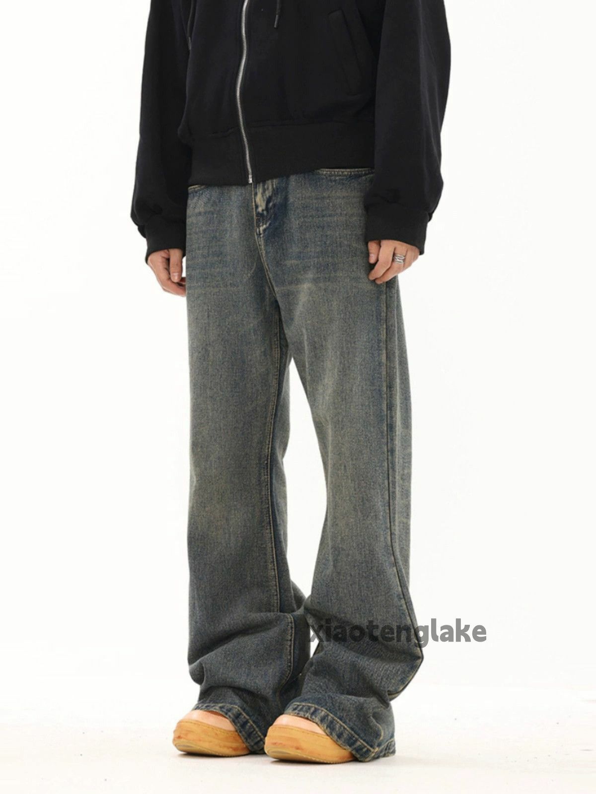 Jean × Vintage washed faded cleanfit yuppie bootcut loose jeans Size US 32 / EU 48 - 3 Thumbnail