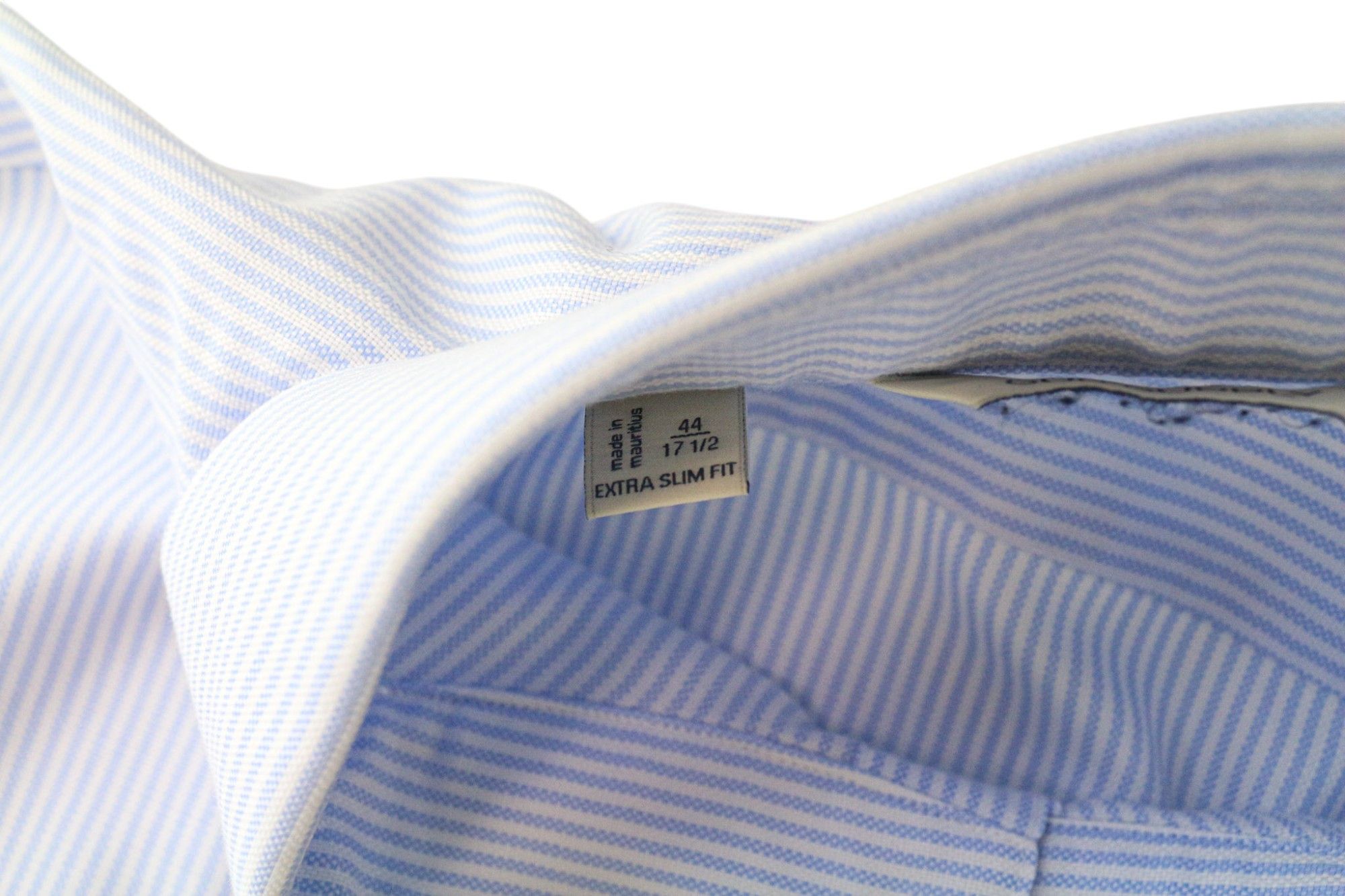 Suitsupply 44/17 1/2 Extra Slim Blue Cotton Striped Cutaway 78643 Size 44R - 5 Thumbnail
