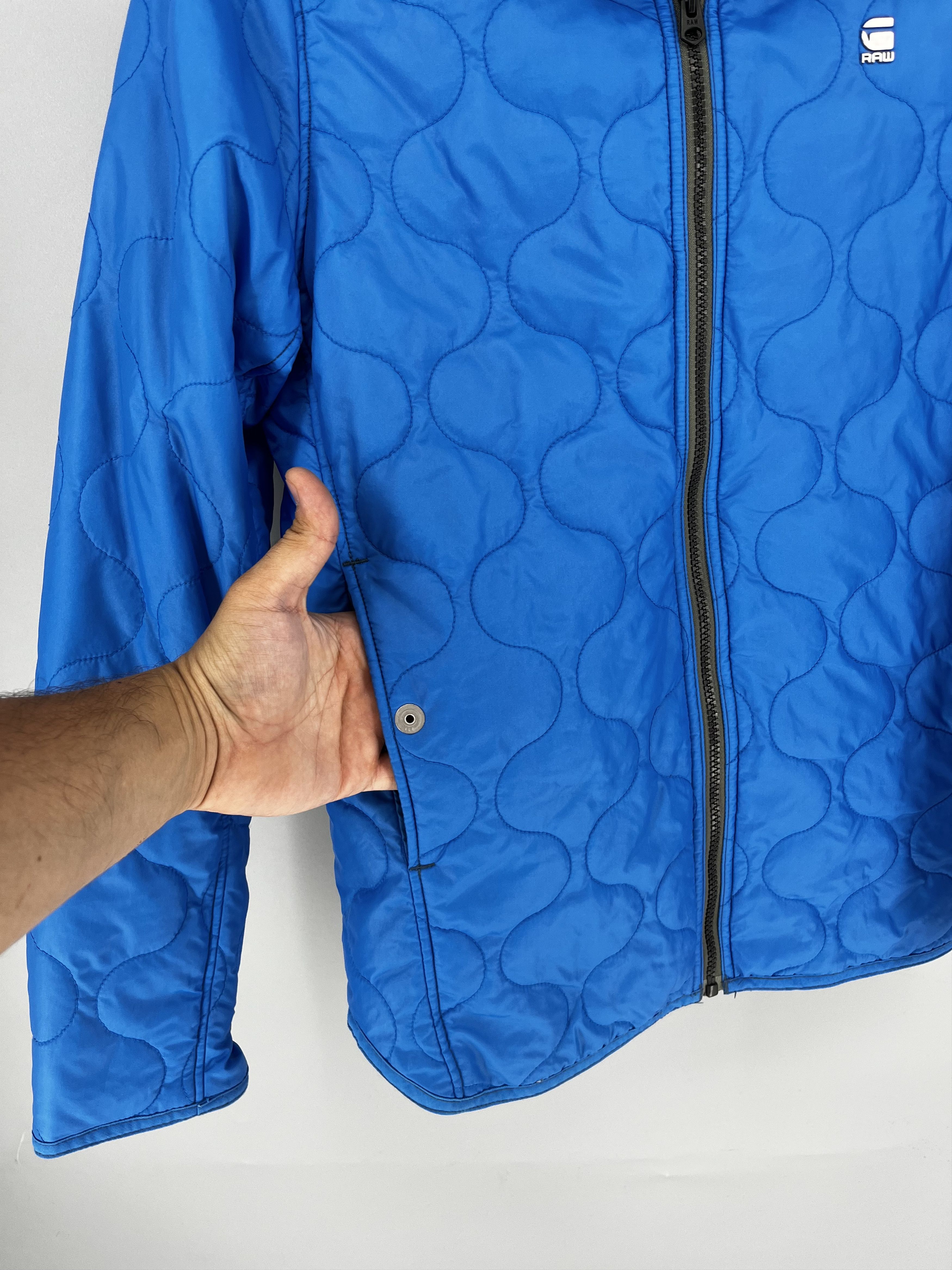 Raw State G-Star RAW Blue Quilted Zip Jacket Men’s Size US M / EU 48-50 / 2 - 10 Thumbnail