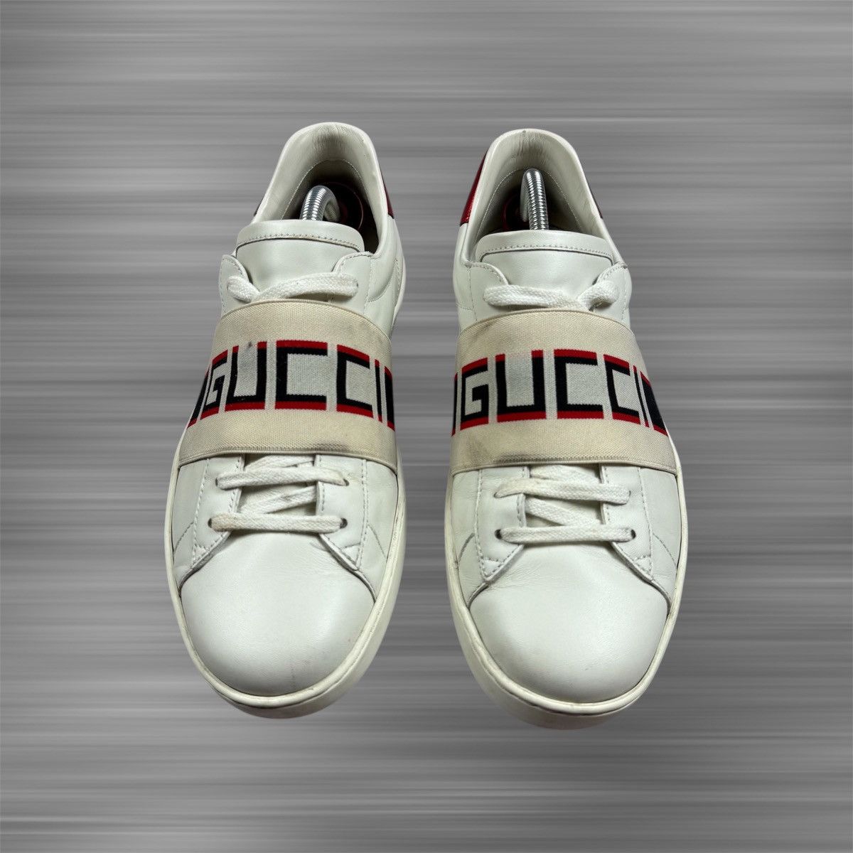 Gucci GUCCI ACE Band Logo White Leather Shoes Size US 8 / EU 41 - 2 Thumbnail