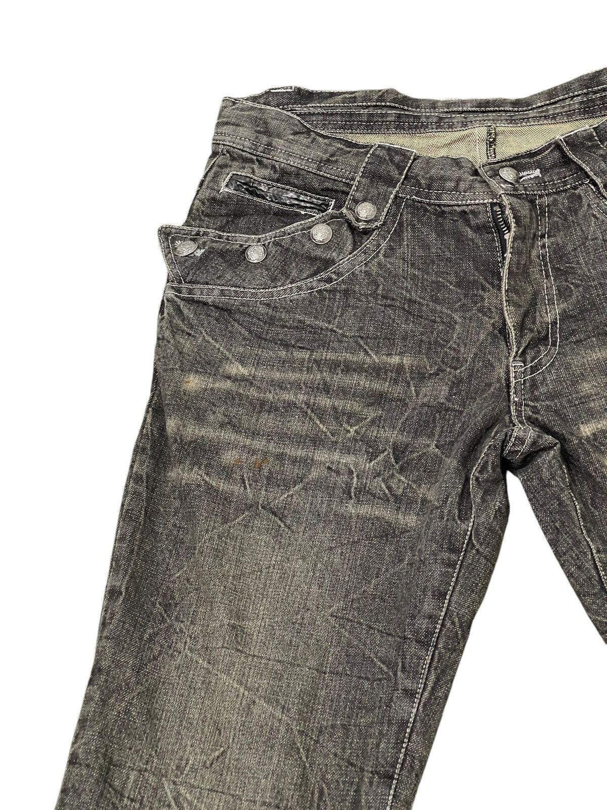 Japanese Brand Flare Jeans Shinehill Faded Distress Low Rise Boot Cut 1🟦4 Size US 30 / EU 46 - 9 Thumbnail