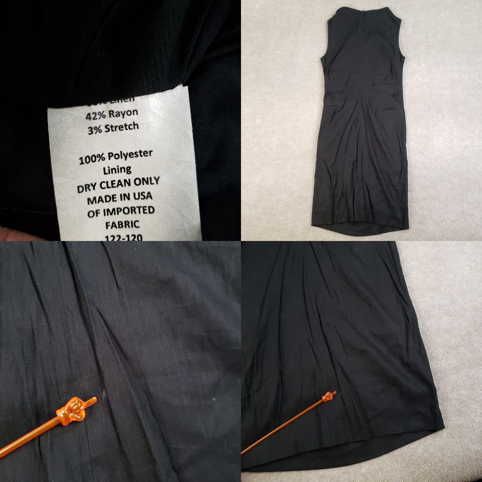 Tommy Bahama Tommy Bahama Shift Dress Womens Size 8 Black Sleeveless Lined Stretch Linen Blend Casual Size M / US 6-8 / IT 42-44 - 8 Thumbnail