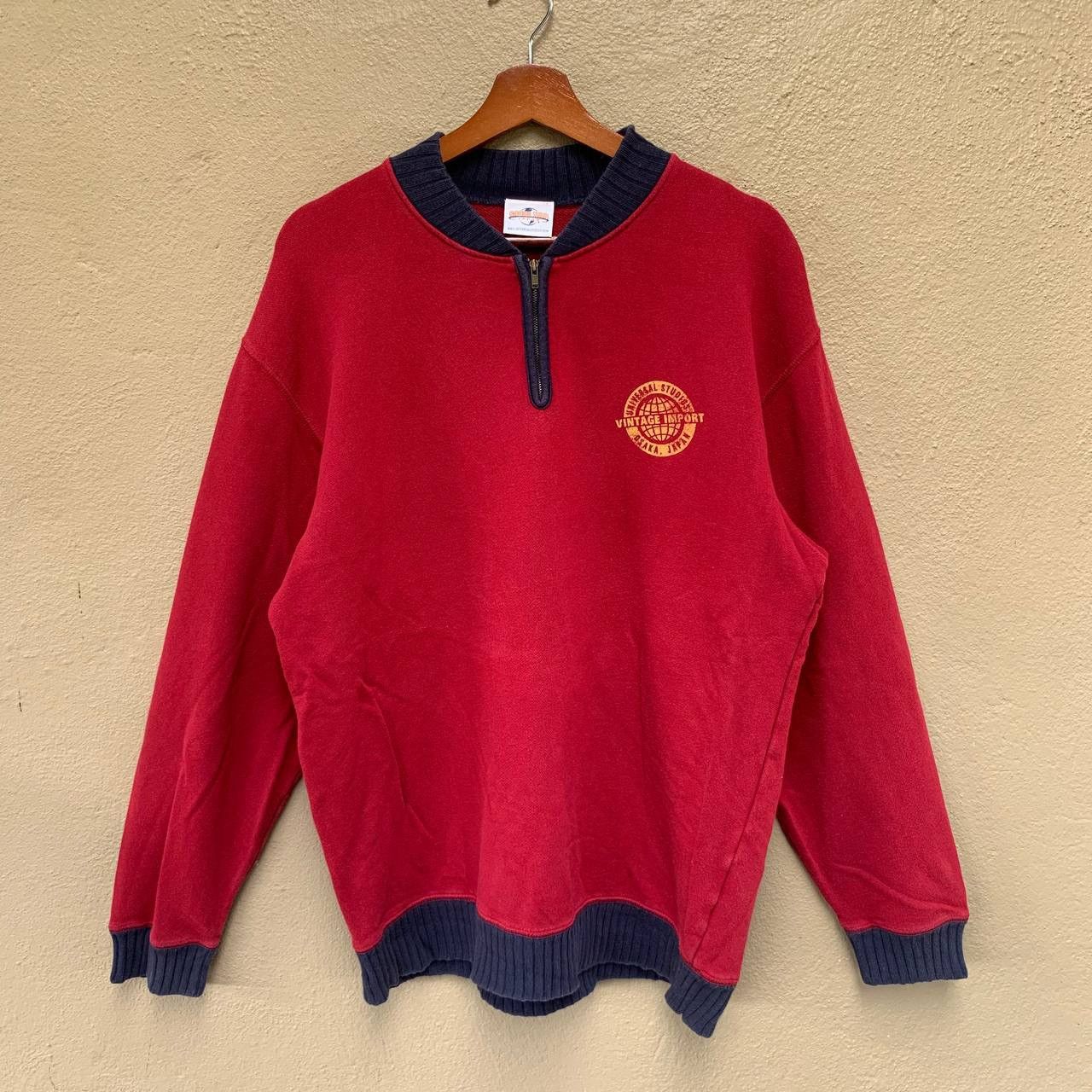 Universal Studios Vintage UNIVERSAL STUDIOS Japan Quarter Zip Sweatshirt Size US L / EU 52-54 / 3 - 1 Thumbnail