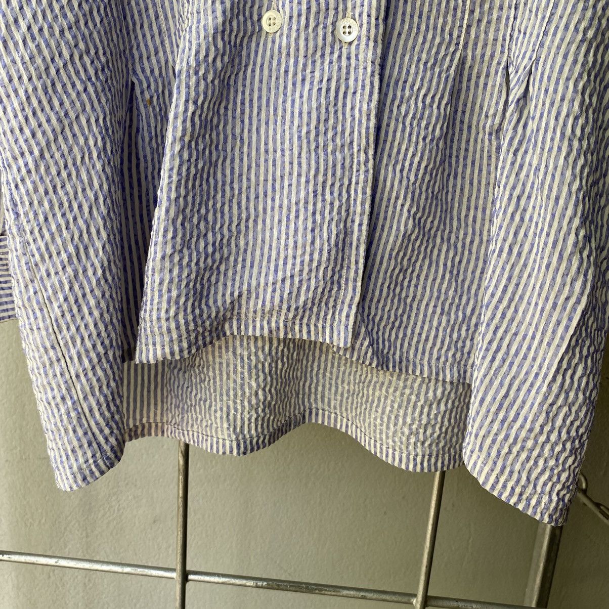 Celine CELINE Blue & White Striped Textured Blazer Shirt Size M / US 6-8 / IT 42-44 - 20 Thumbnail