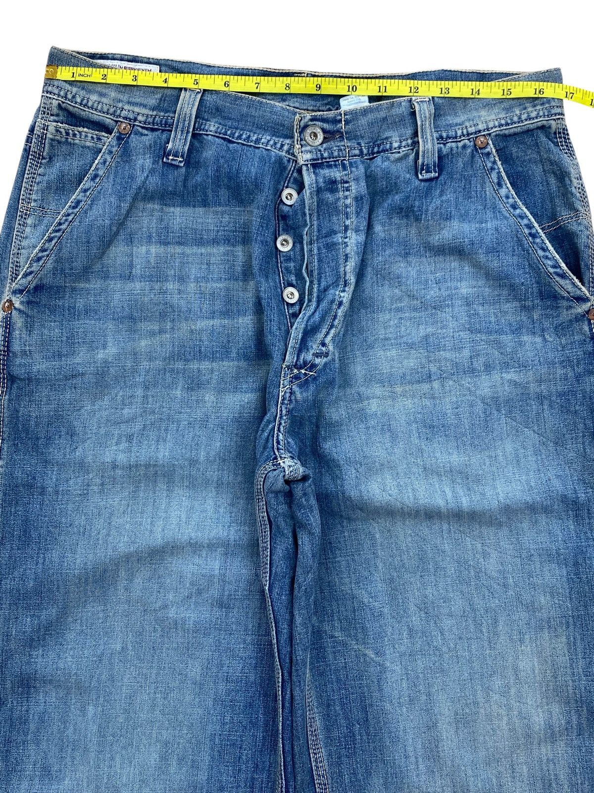 Abercrombie & Fitch Abercrombie And Fitch Faded Wash Carpenter Style Baggy Jeans Size US 34 / EU 50 - 9 Thumbnail