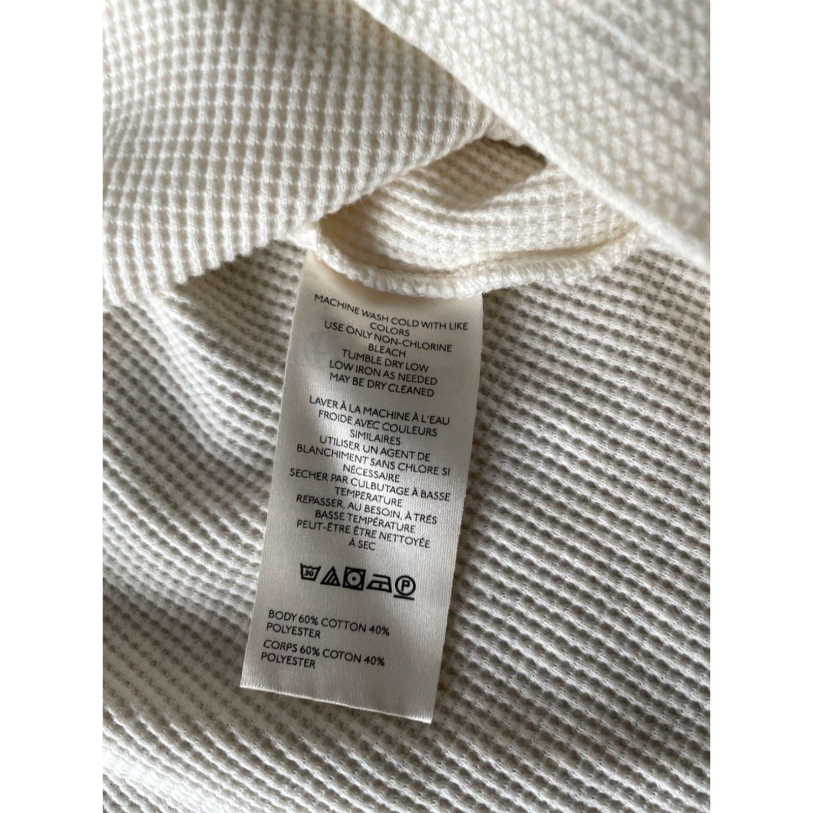 Vintage Pilcro Sweater Women M Ivory Waffle Knit Turtleneck Cropped Dolman Sleeve Pullover Size M / US 6-8 / IT 42-44 - 4 Thumbnail