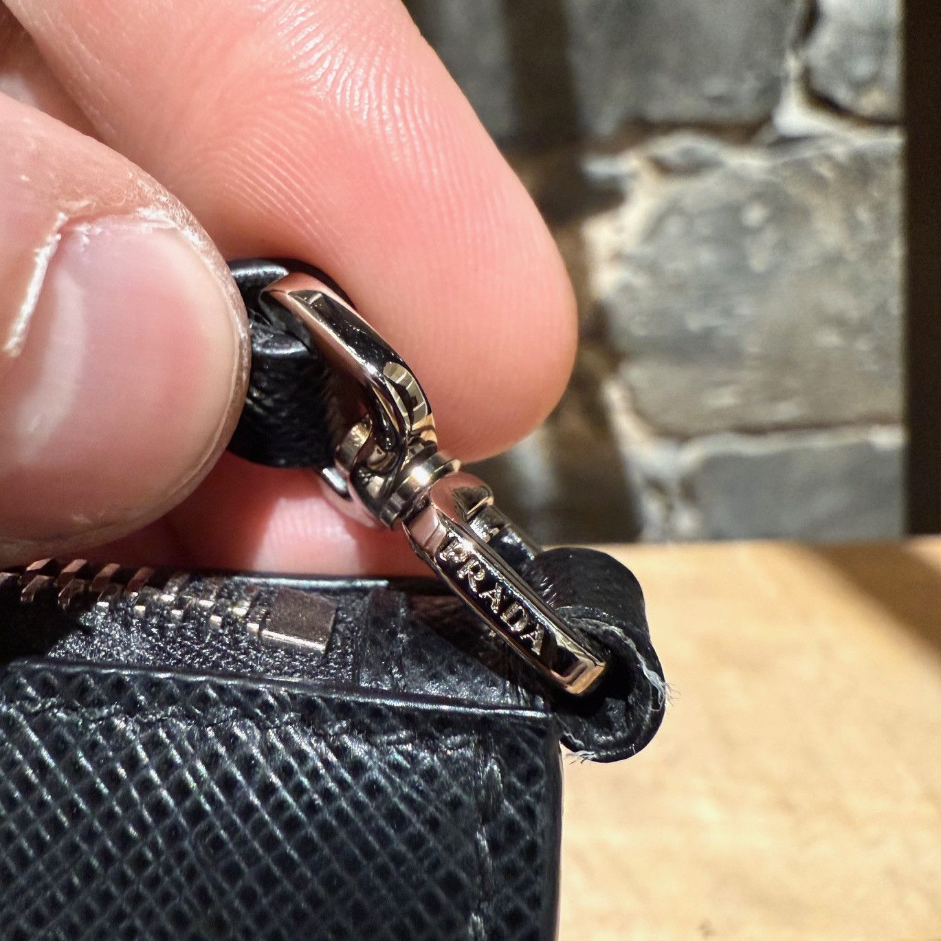 Prada Prada Black Saffiano Triangle Logo Mini Shoulder Bag Size ONE SIZE - 14 Thumbnail