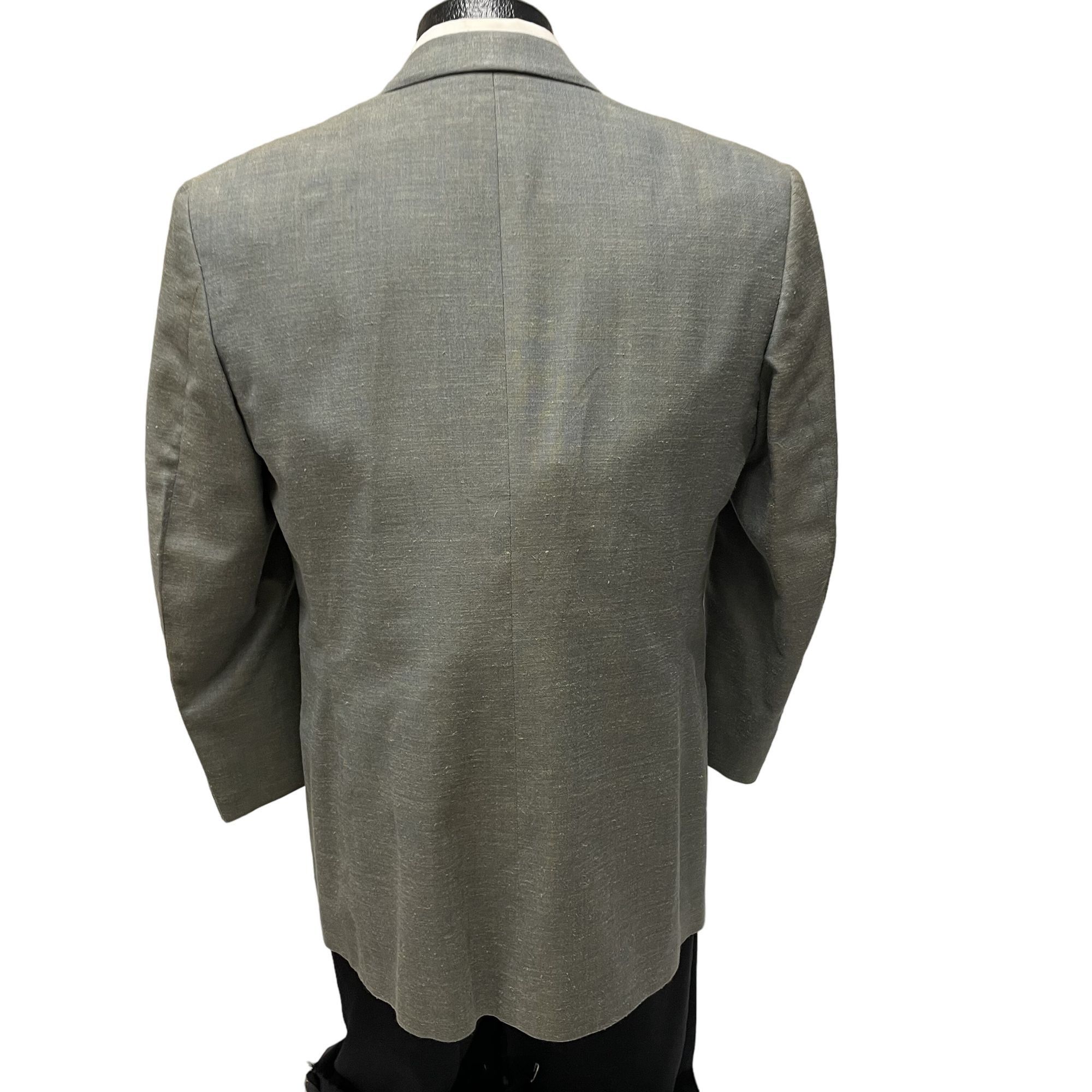 Other Vtg D/B Peak Lapel ROCKABILLY Green Gold Linen Sport Coat Size 40R - 3 Thumbnail