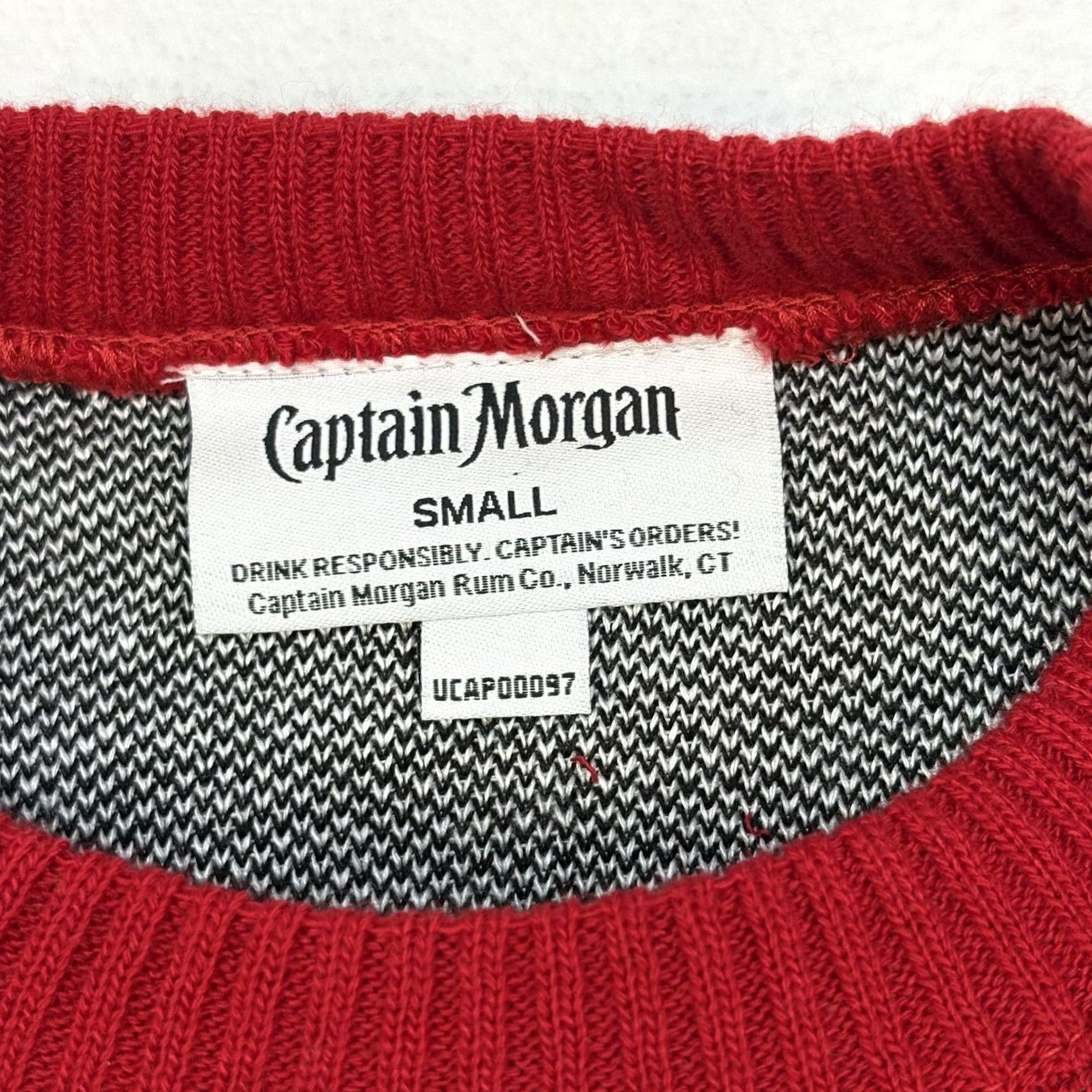 Vintage Captain Morgan The Standing Captain Ugly Christmas Sweater Men’s Size S Red Crew Neck Pullover Acrylic Size US S / EU 44-46 / 1 - 3 Thumbnail
