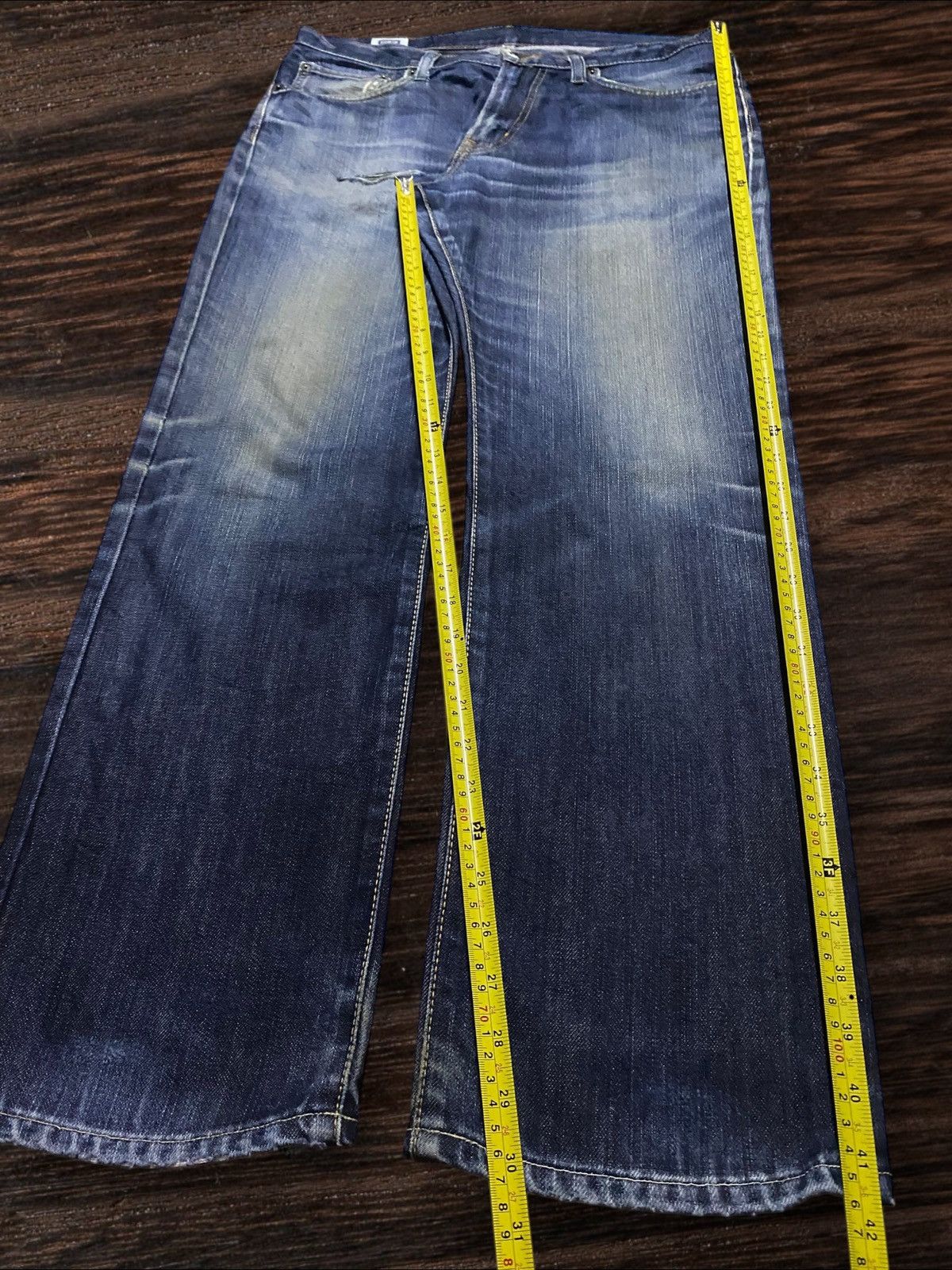 Edwin Vintage Japanese Brand Edwin 402 Fade DistressedLoose Jeans Size US 35 - 14 Thumbnail