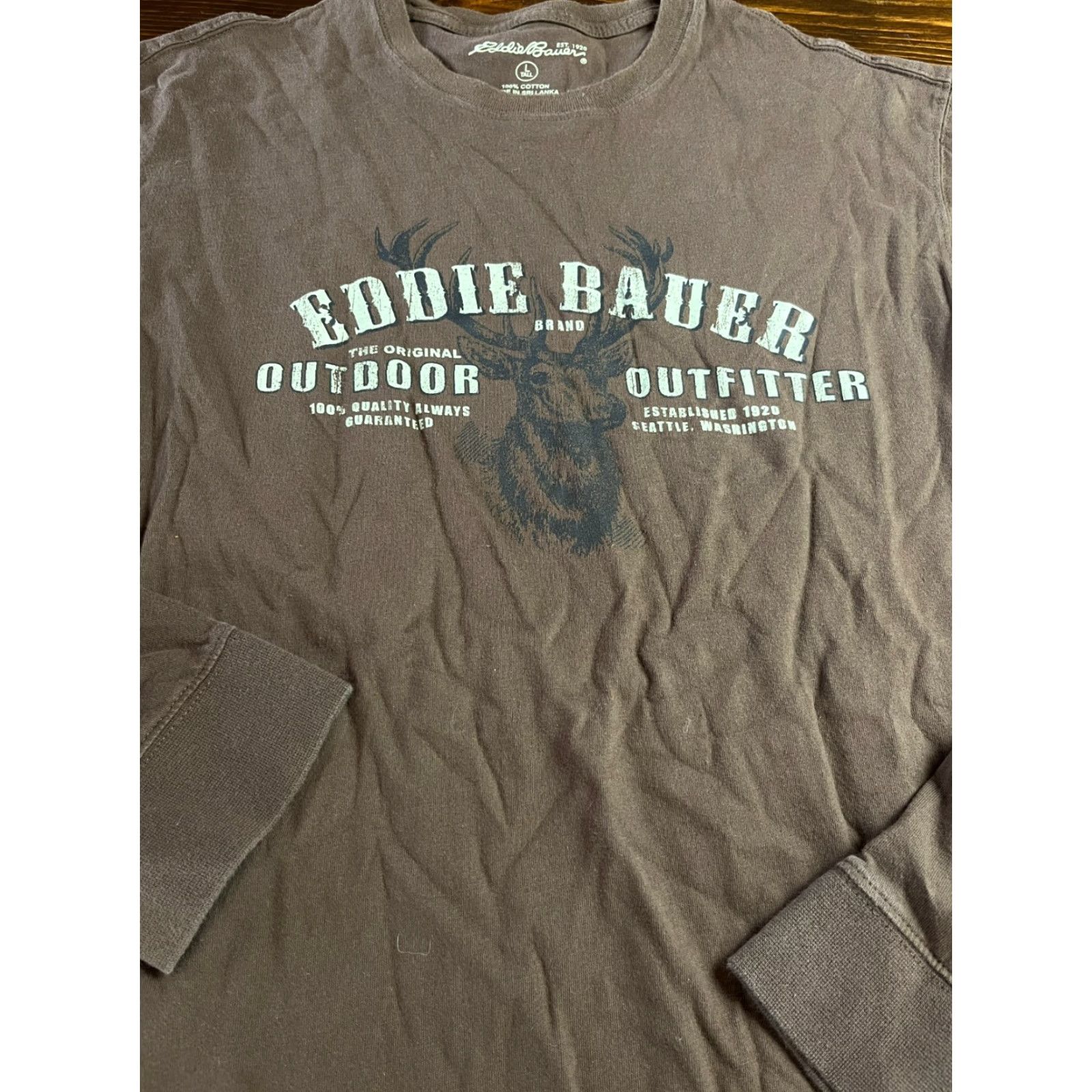 Eddie Bauer Eddie Bauer Shirt Men's Large Tall Brown Long Sleeve Hunting Buck Shirt) Size US XL / EU 56 / 4 - 3 Thumbnail