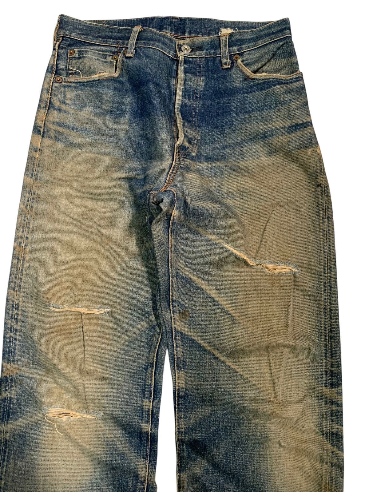 Sugar Cane VINTAGE SUGAR CANE SELVEDGE FADED & RUSTY DISTRESSED DENIM Size US 30 / EU 46 - 6 Thumbnail