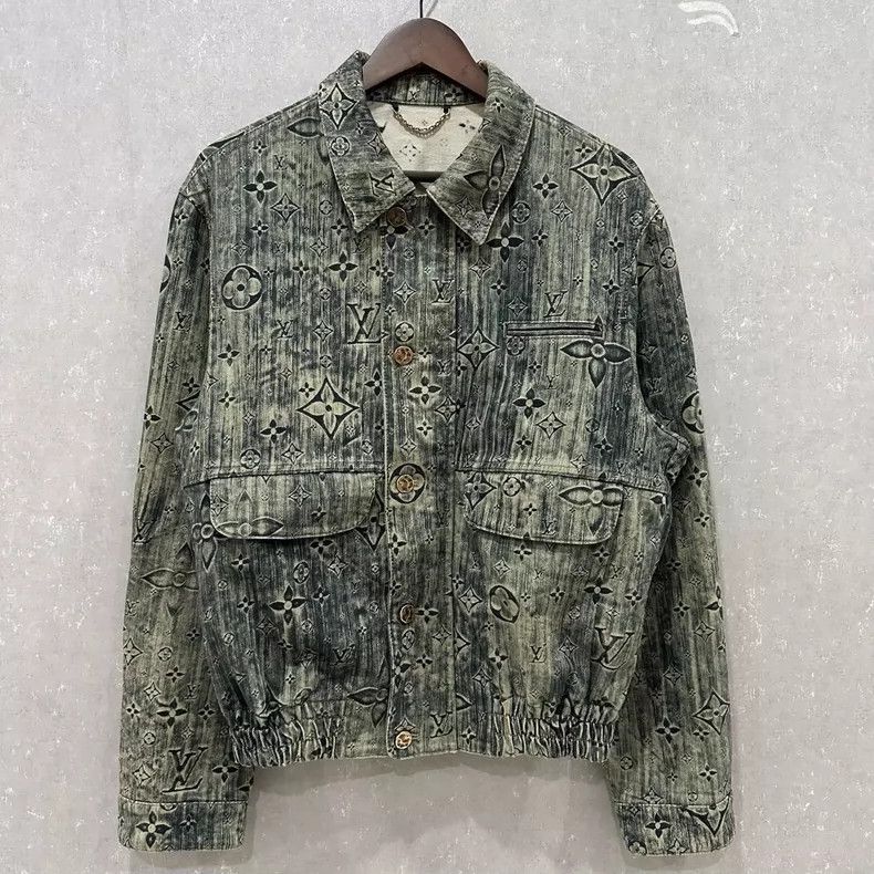 Louis Vuitton Old tie-dye presbyopic full logo denim jacket
