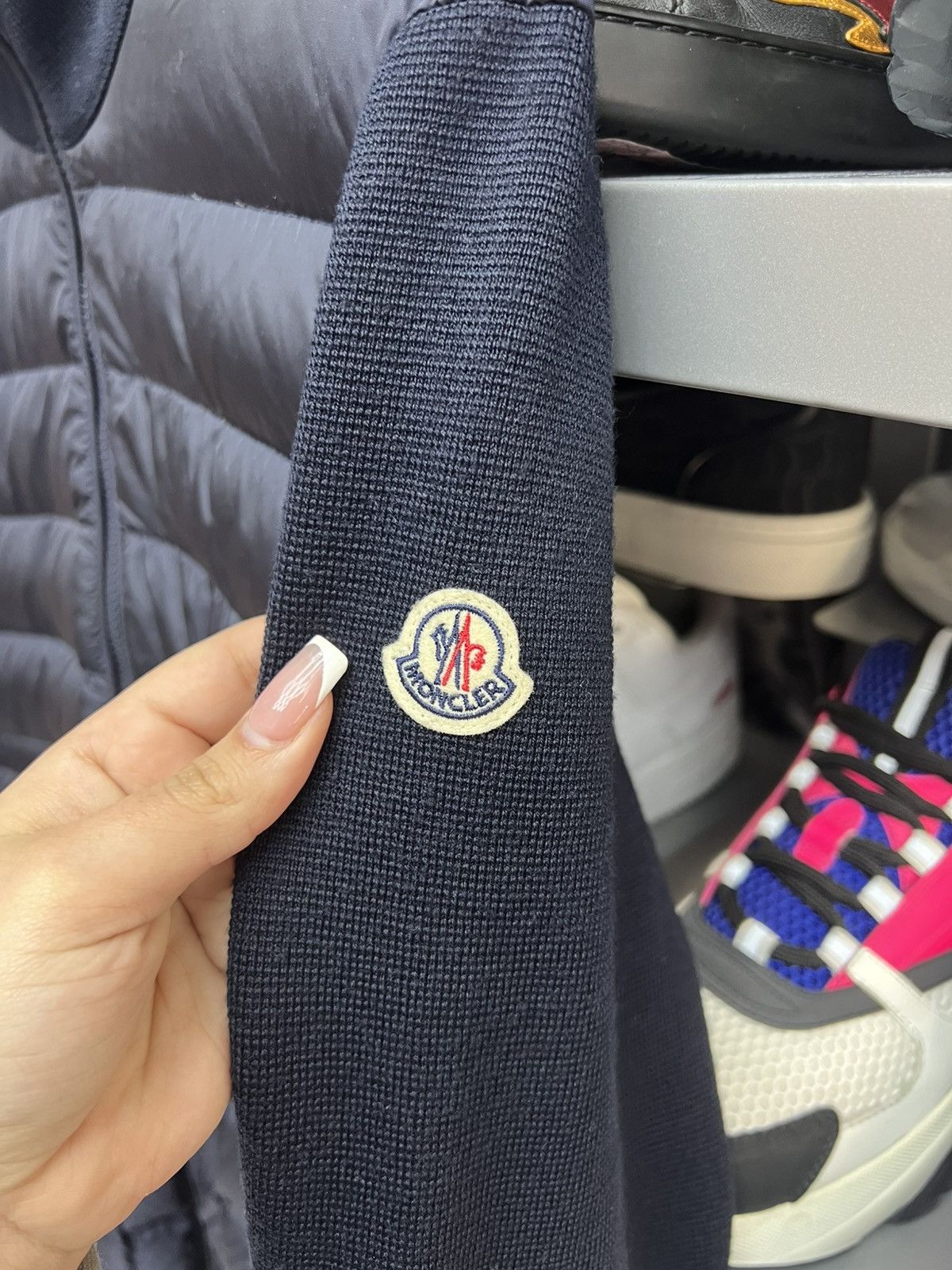 Moncler Moncler Navy Padded Wool Cardigan Size US XL / EU 56 / 4 - 6 Thumbnail