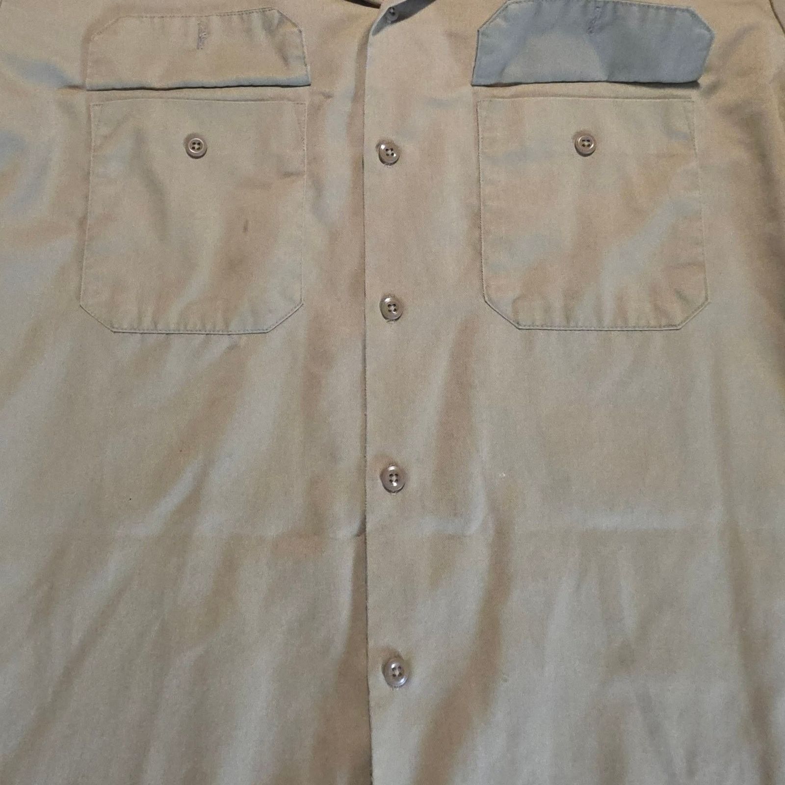 Dickies Dickies Work Shirt Men's 17-17.5 x 34/35 Tan Long Button Up Size US XL / EU 56 / 4 - 5 Thumbnail