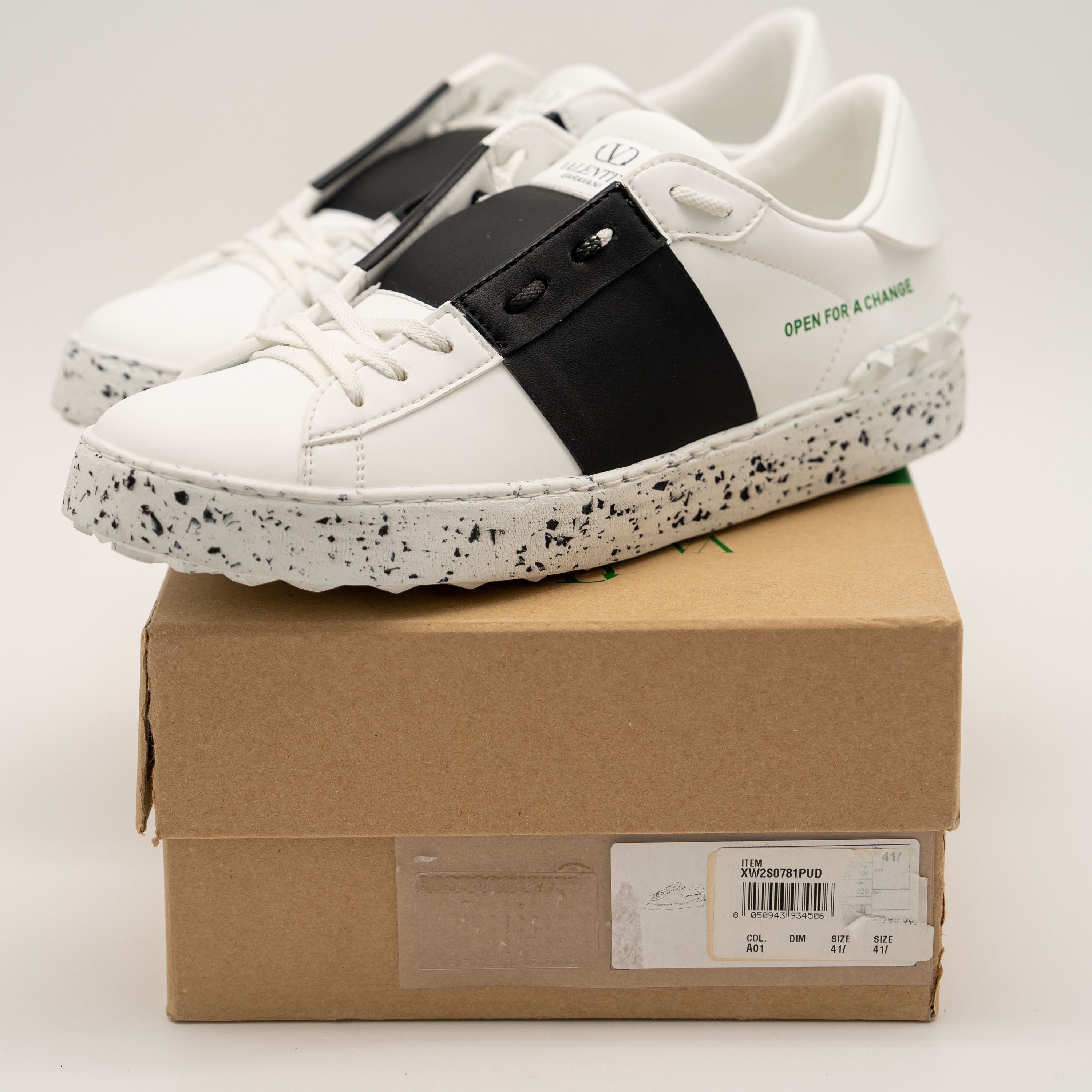 Valentino 41.5eu 8.5 us Valentino Open For A Change White Black Size US 8.5 / EU 41-42 - 15 Thumbnail