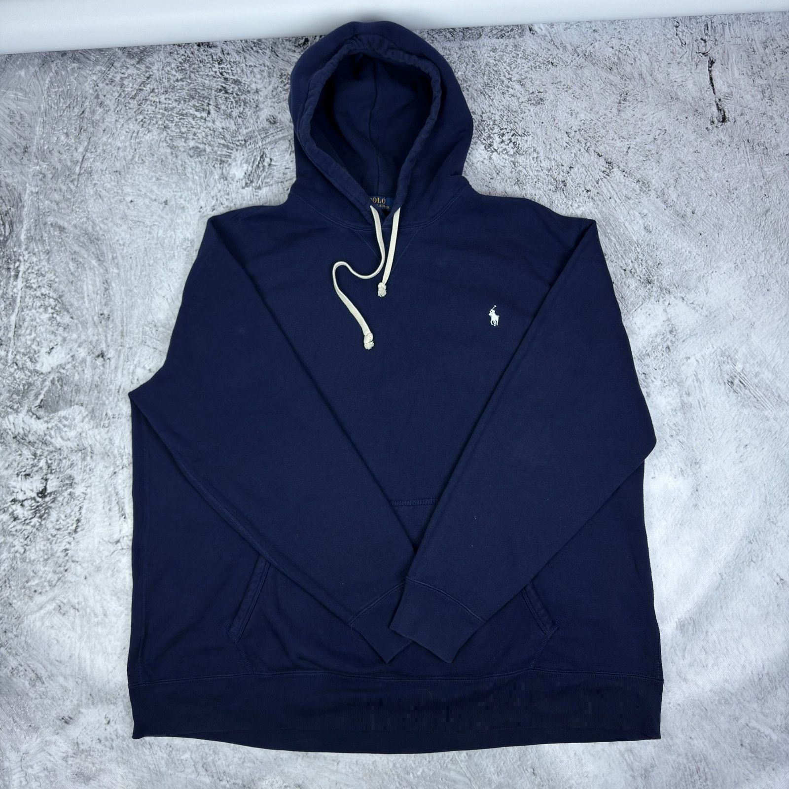 Polo Ralph Lauren Polo Ralph Lauren Men Navy Cotton Fleece Pullover Hoodie 2XL Size US XXL / EU 58 / 5 - 1 Thumbnail