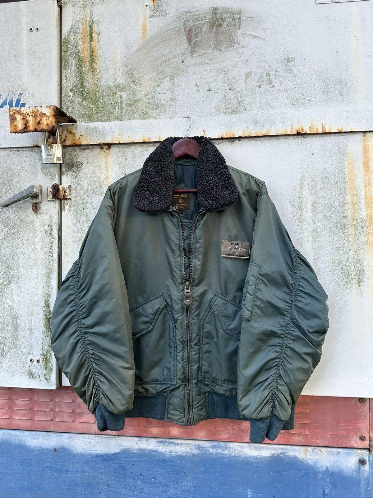 Vintage 🪖Vintage Faded US ARMY MEN’S Flying Bomber Jacket Size US XL / EU 56 / 4 - 2 Thumbnail