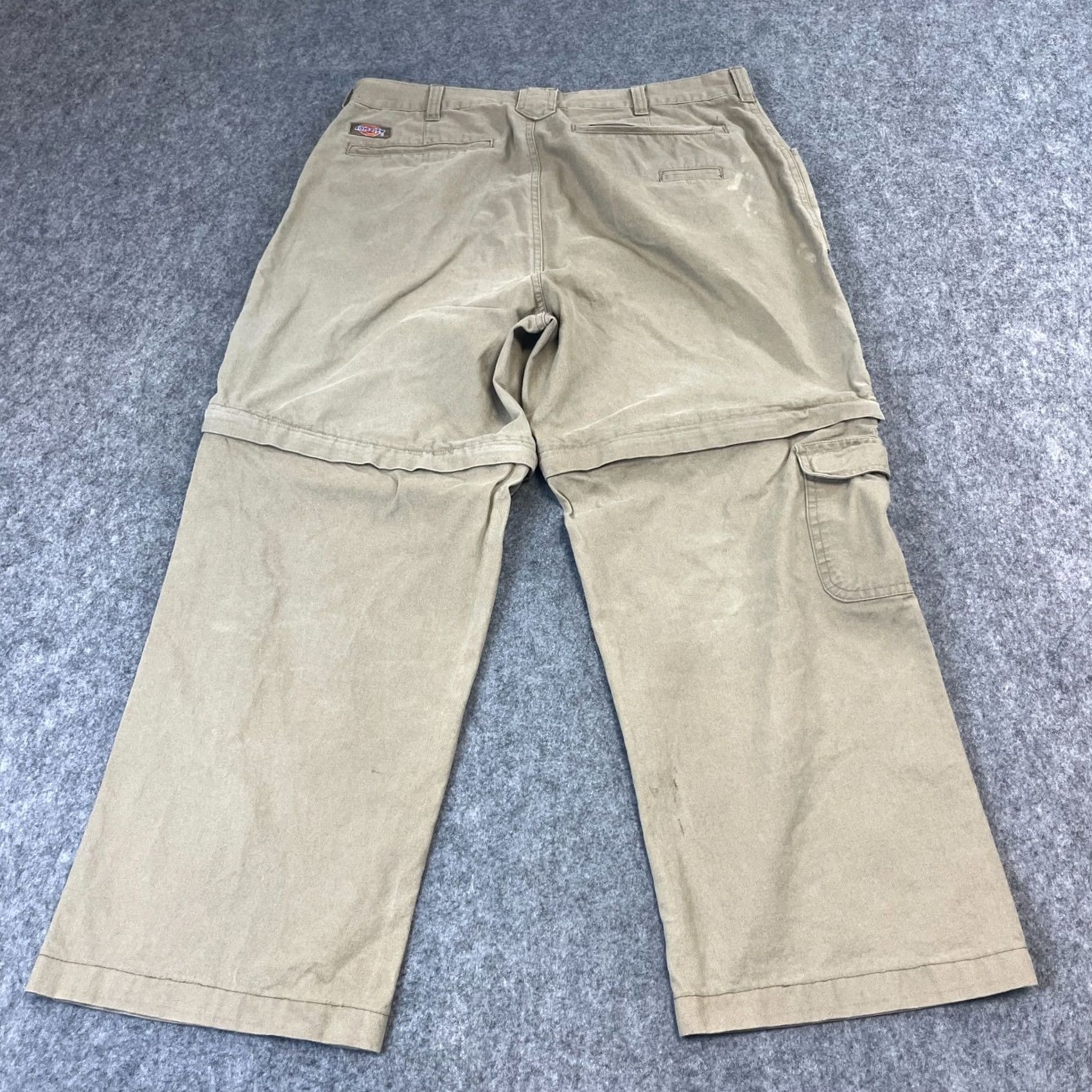 Dickies Dickies Mens Cargo Trousers Pants 34 Short Baggy Convertible Zip Off Workwear Beige Cotton 5-Pocket Cargo Regular Mens Size US 34 / EU 50 - 2 Thumbnail