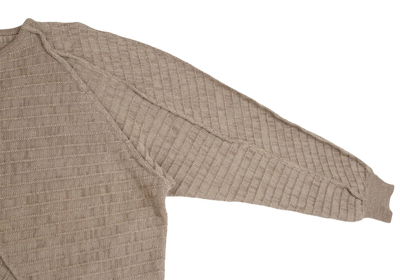 Issey Miyake Beige Patchwork Knit Sweater Size M Size US M / EU 48-50 / 2 - 4 Thumbnail
