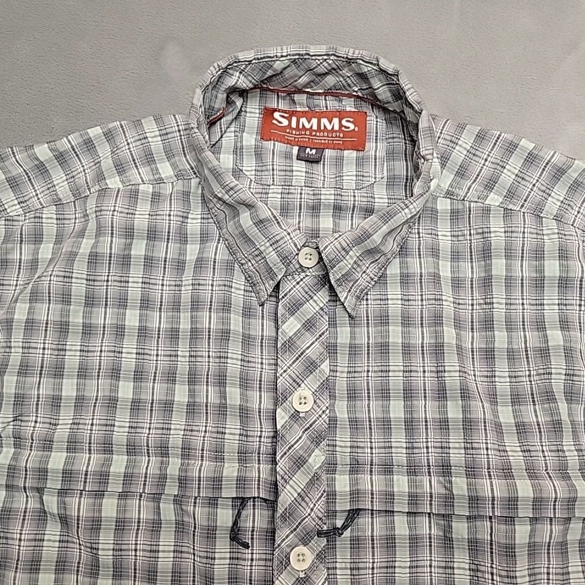 Vintage Simms Shirt Mens M Plaid Short Sleeve Lightweight Fishing Performance Zip Pocket Size US M / EU 48-50 / 2 - 3 Thumbnail