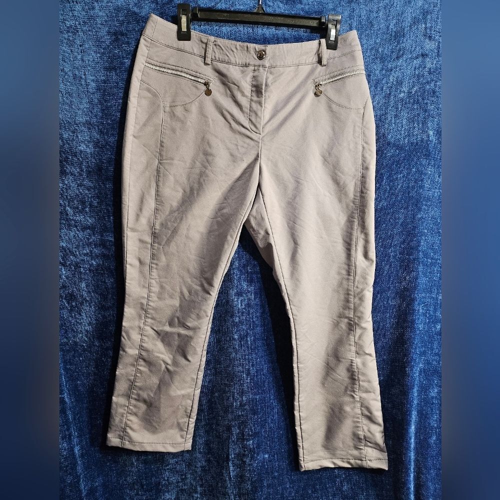 SONGZIO Songzio Lined Crop Golf Silver Pants Large Size 27" / US 4 / IT 40 - 2 Thumbnail