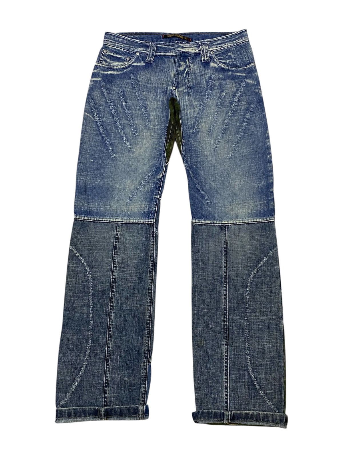 If Six Was Nine × Japanese Brand × Takeshy Kurosawa Takeshy Kurosawa “FEEL” Distressed Washed Denim Size US 32 / EU 48 - 2 Thumbnail