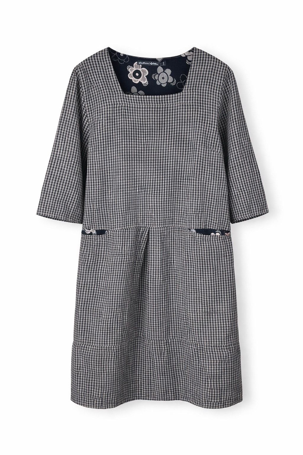 Gudrun Sjoden Gingham Check Dress Organic Cotton Linen Women -  threedaughtersproperties.com