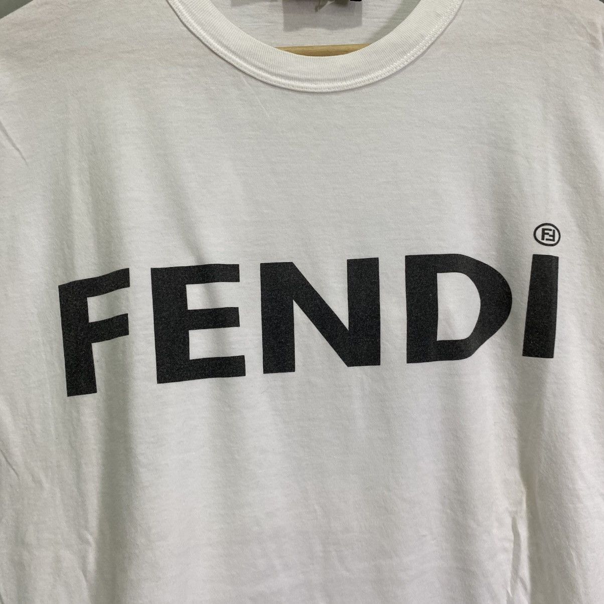 Fendi Vintage Fendi Big Logo Long Sleeve T-Shirt - White Size US M / EU 48-50 / 2 - 5 Thumbnail