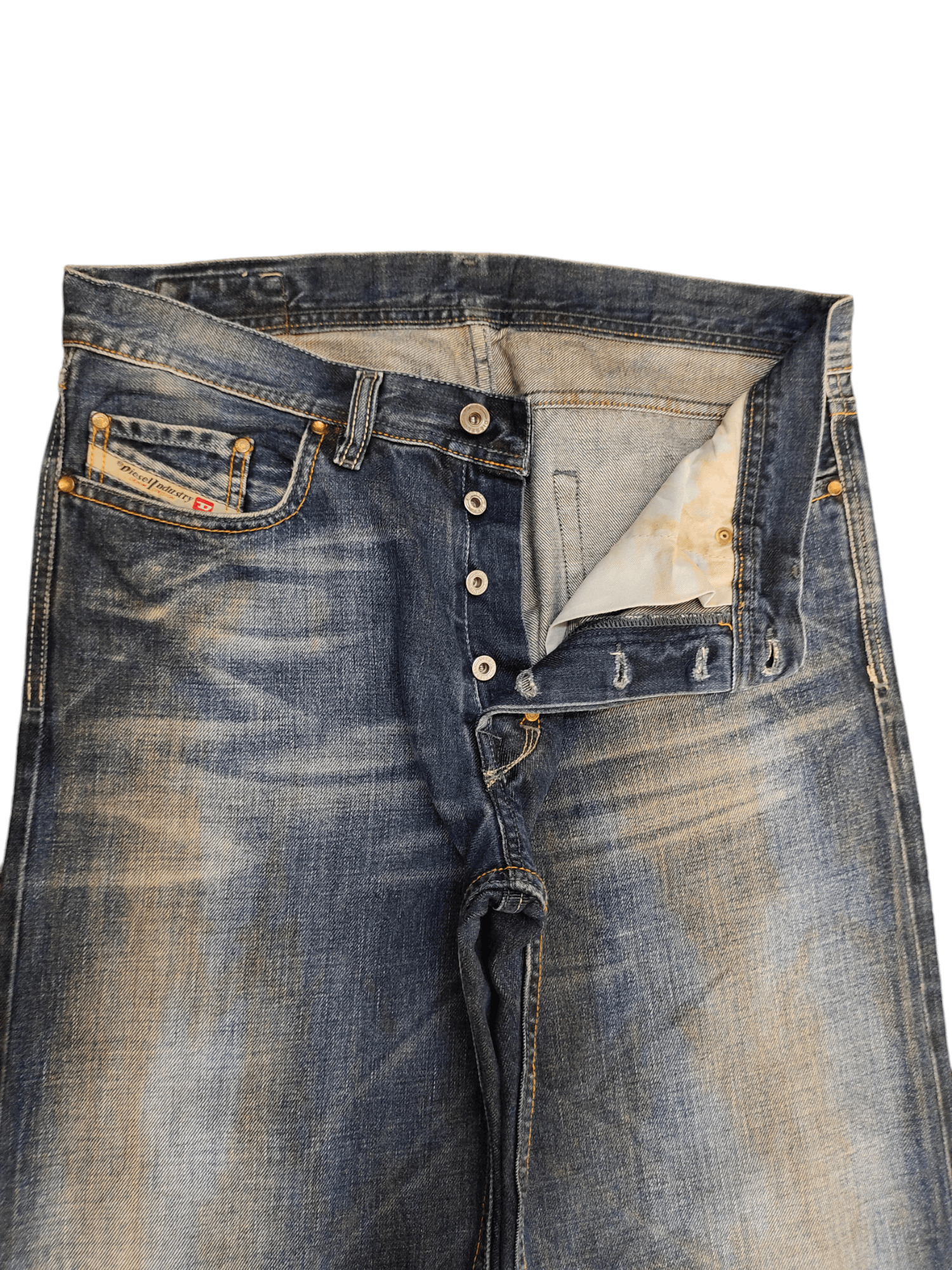 Diesel Loose Jeans Diesel D Logo Distress Faded Denim Y2k Size US 33 - 15 Thumbnail