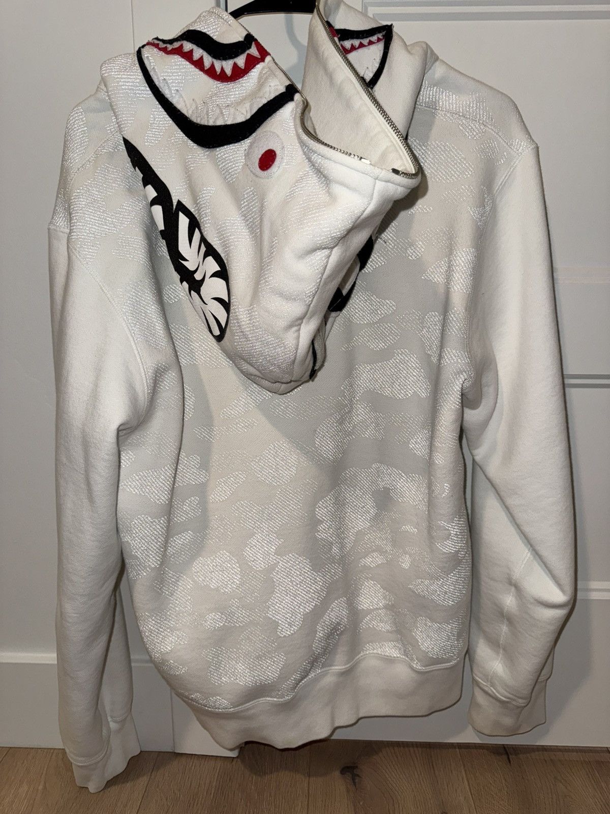 Bape Bape White Camo reflective Shark Zip-Up hoodie Size US L / EU 52-54 / 3 - 4 Thumbnail