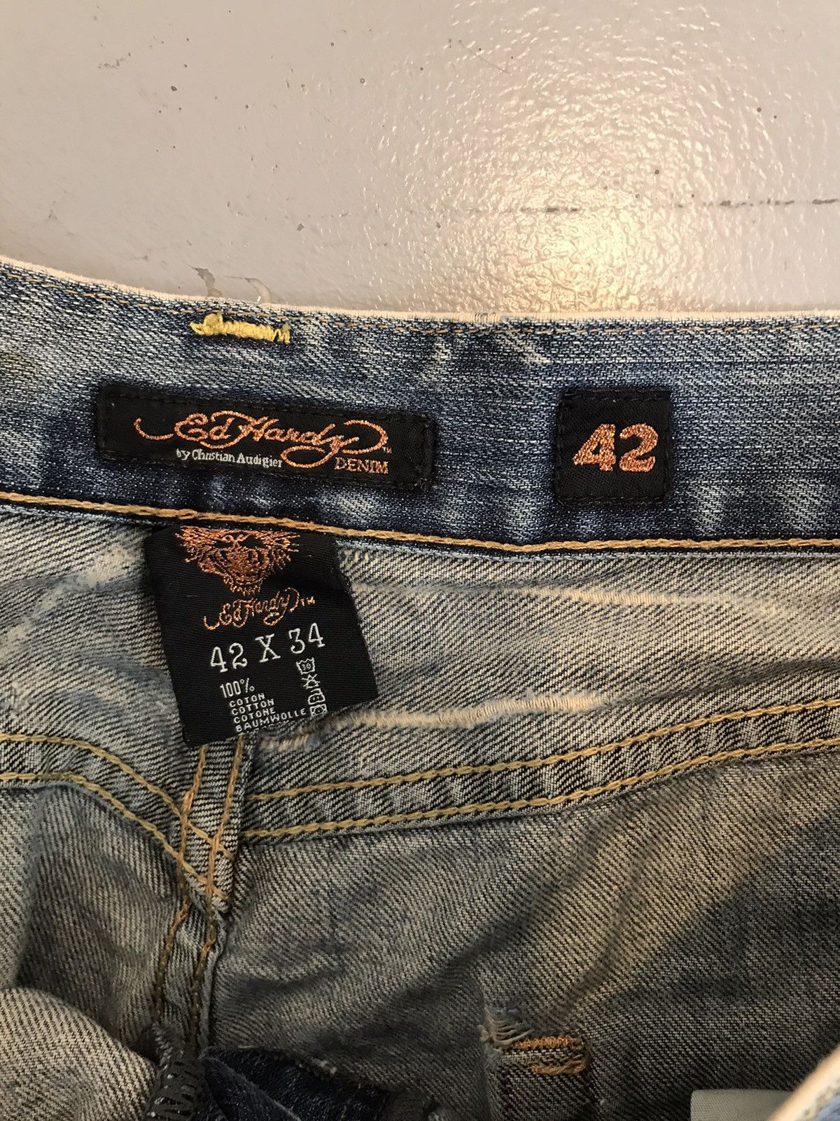 Ed Hardy × Vintage Vintage Ed hardy embroidered denim Size US 41 - 10 Thumbnail