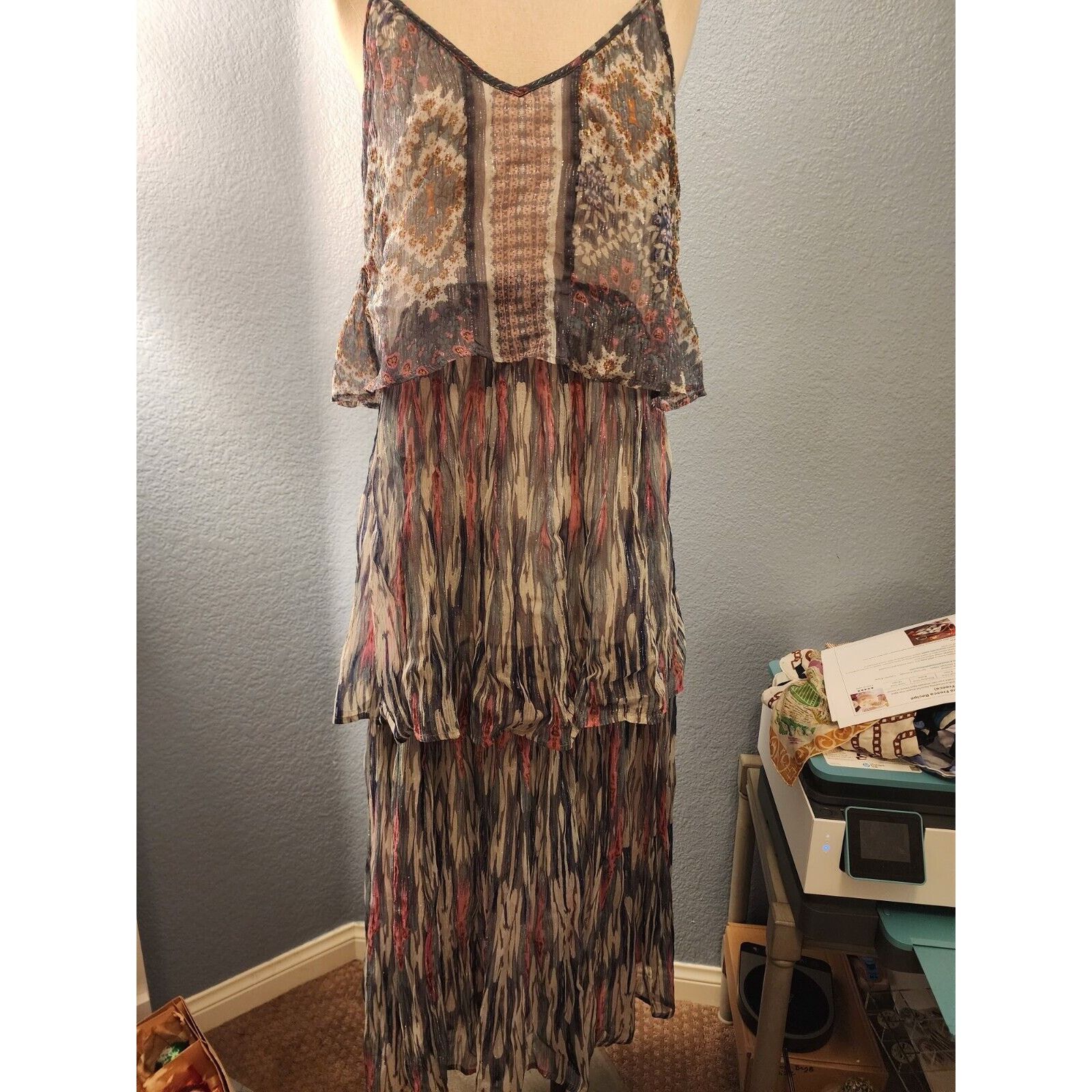 Anthropologie Anthropologie Josie Tiered Maxi Dress Meadow Rue Size 4 Boho Size S / US 4 / IT 40 - 1 Thumbnail