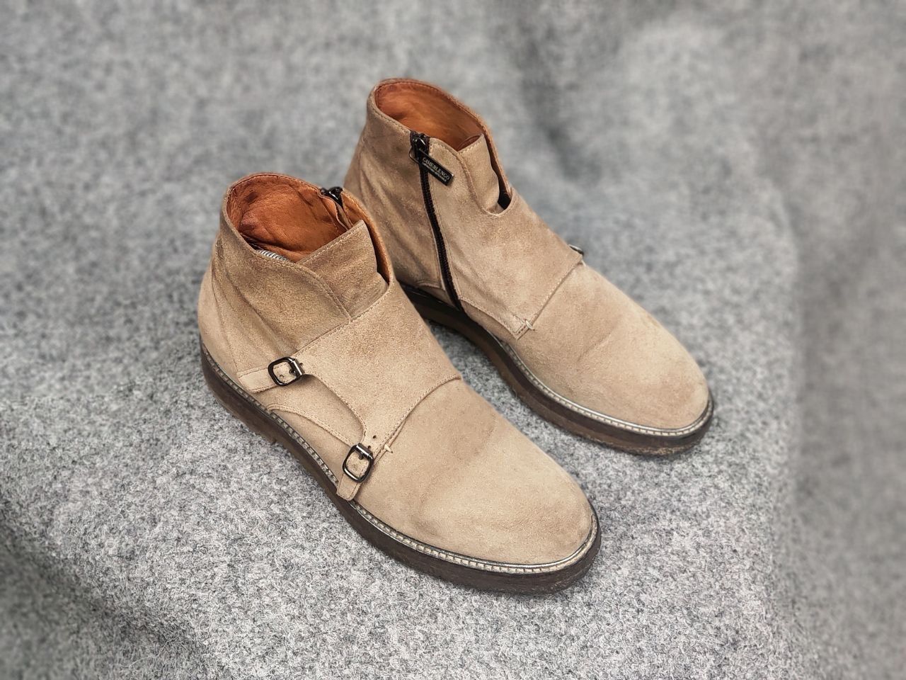 Vintage Camerlengo Italy Design Suede Brown Classic Buckle Boots Size US 6 / EU 39 - 6 Thumbnail