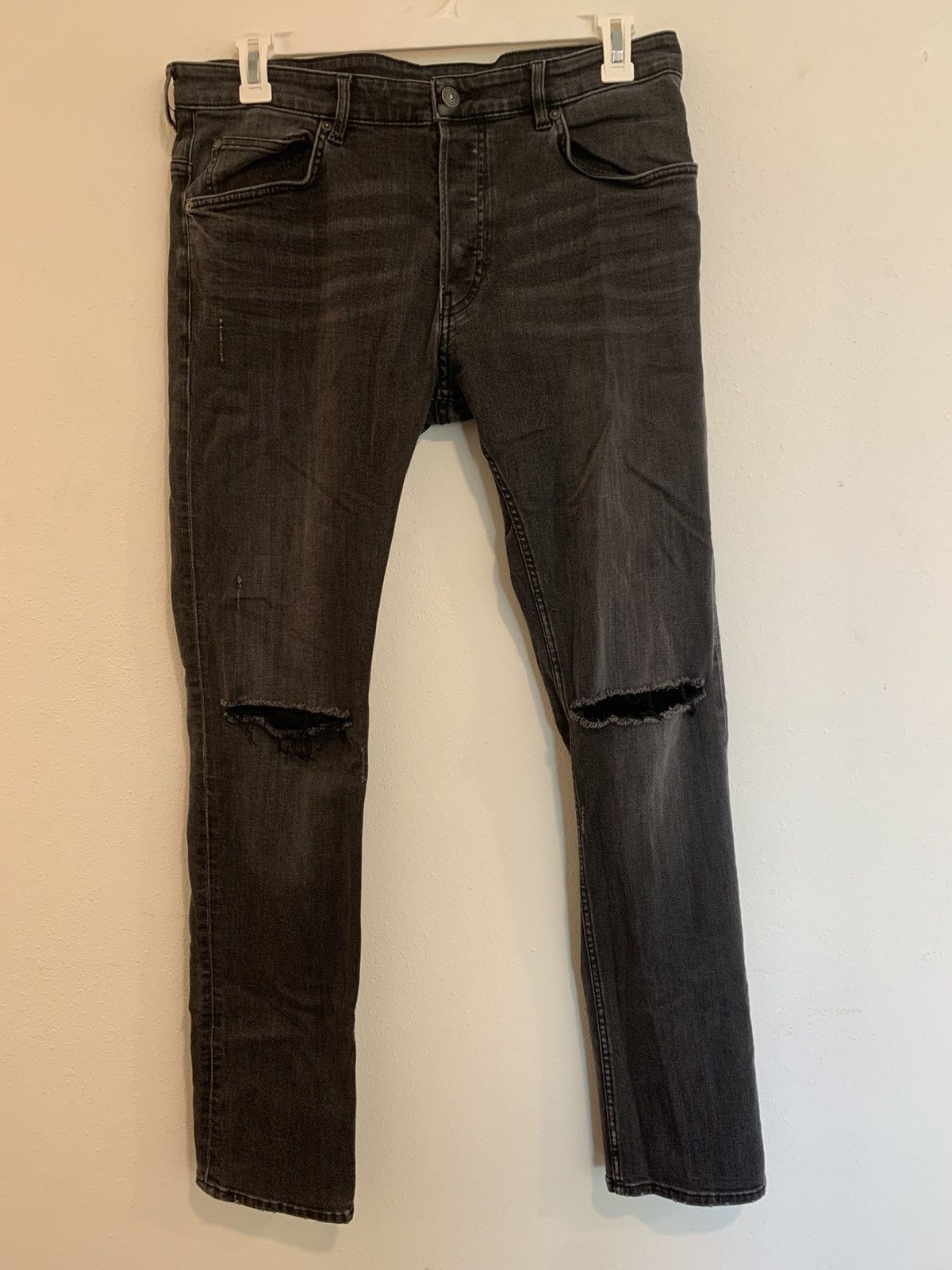 Vintage faded distressed skinny jeans Size US 34 / EU 50 - 1 Thumbnail
