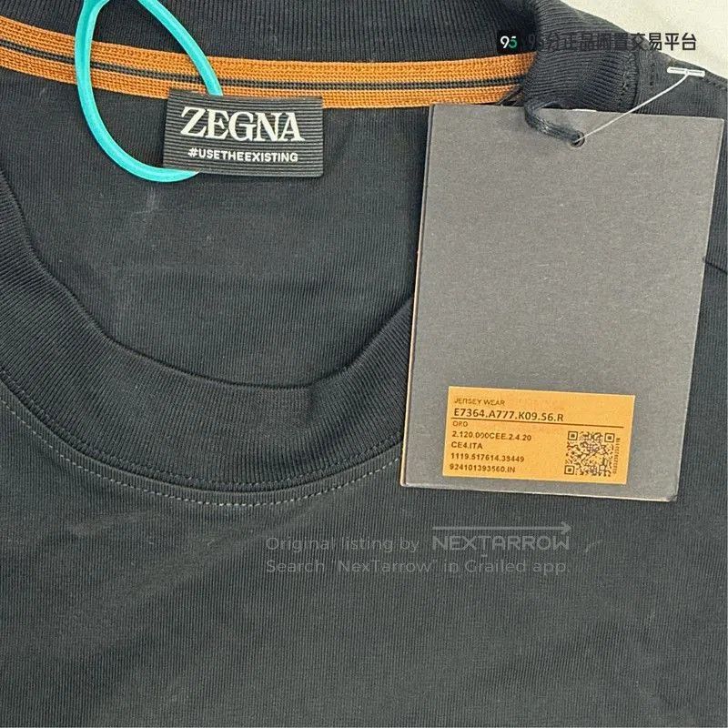 Ermenegildo Zegna Zegna FW22 Solid Logo Print Crew Neck T. Size US XL / EU 56 / 4 - 4 Thumbnail