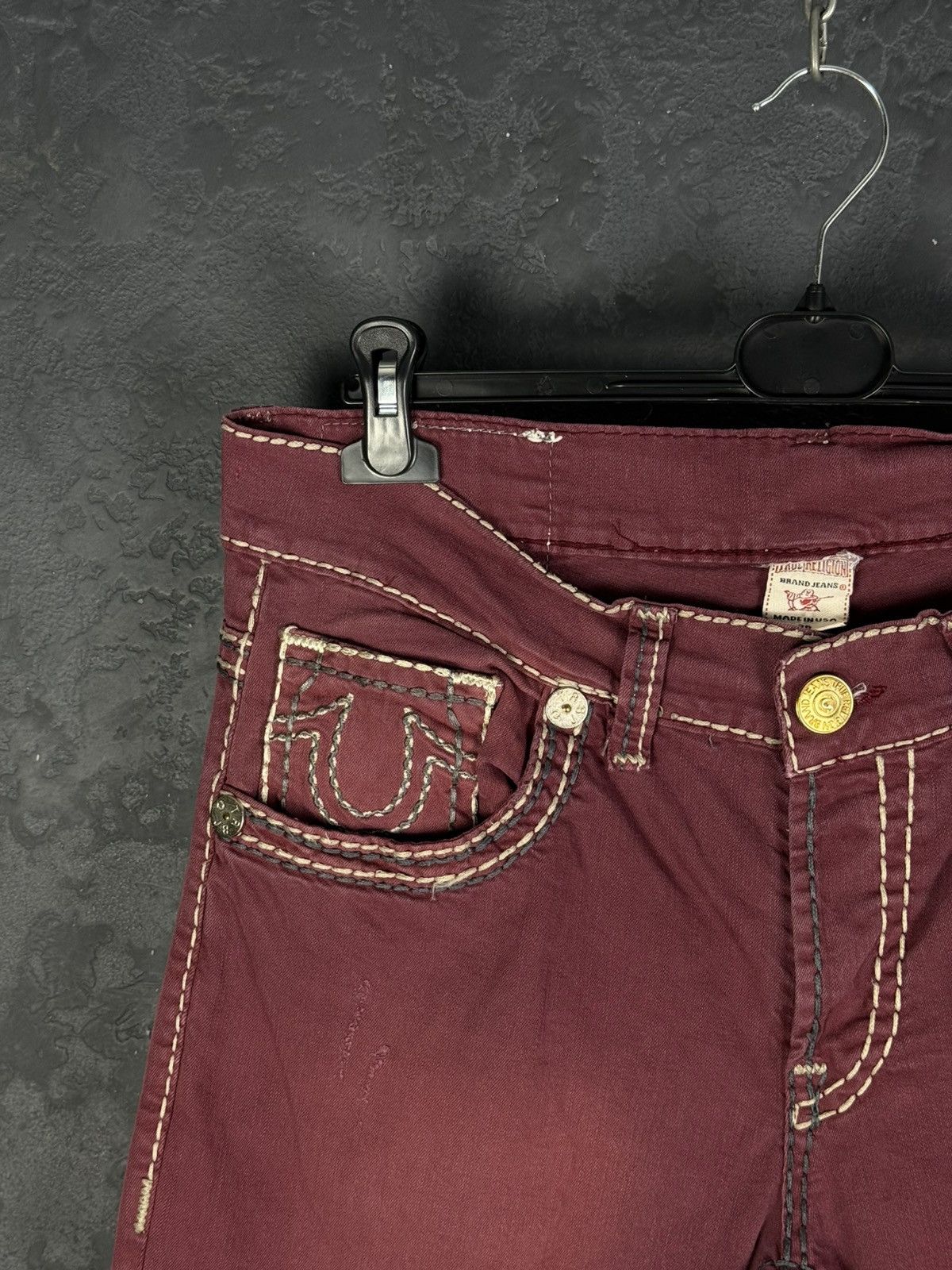 True Religion True Religion Baggy Straight Fit Red Jeans Size US 36 / EU 52 - 4 Thumbnail