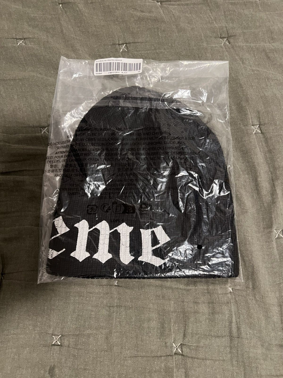 Supreme Supreme Old English Printed Beanie Black Size ONE SIZE - 2 Thumbnail