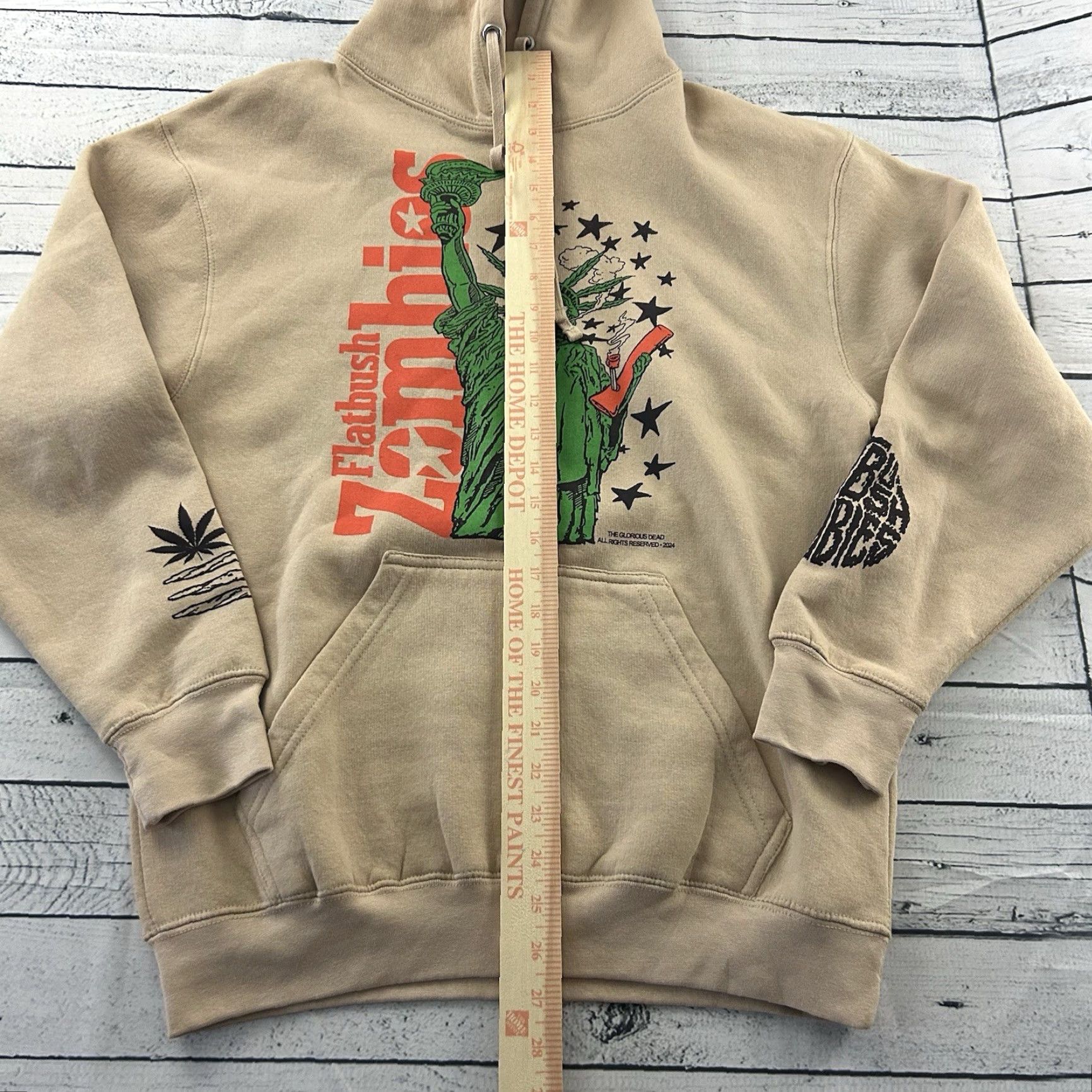 Vintage VINTAGE The Glorious Dead Flatbrush Zombies Hoodie Men S Small Tan Pullover Sweatshirt Brown NS? Size US S / EU 44-46 / 1 - 2 Thumbnail
